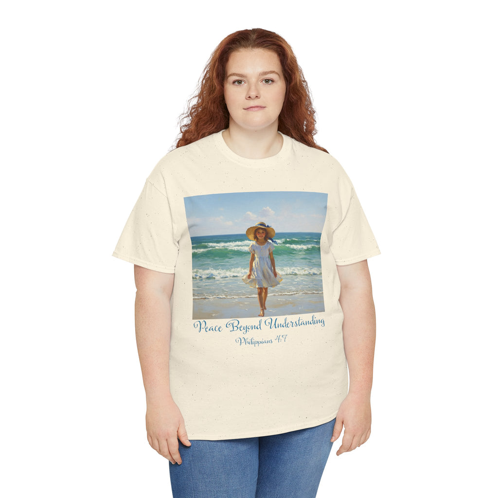 Serene Beach Vibes Tee for Summer Days, Top for Women, Casual Wear, Gifts for Beach Lovers, Vacay Essentials