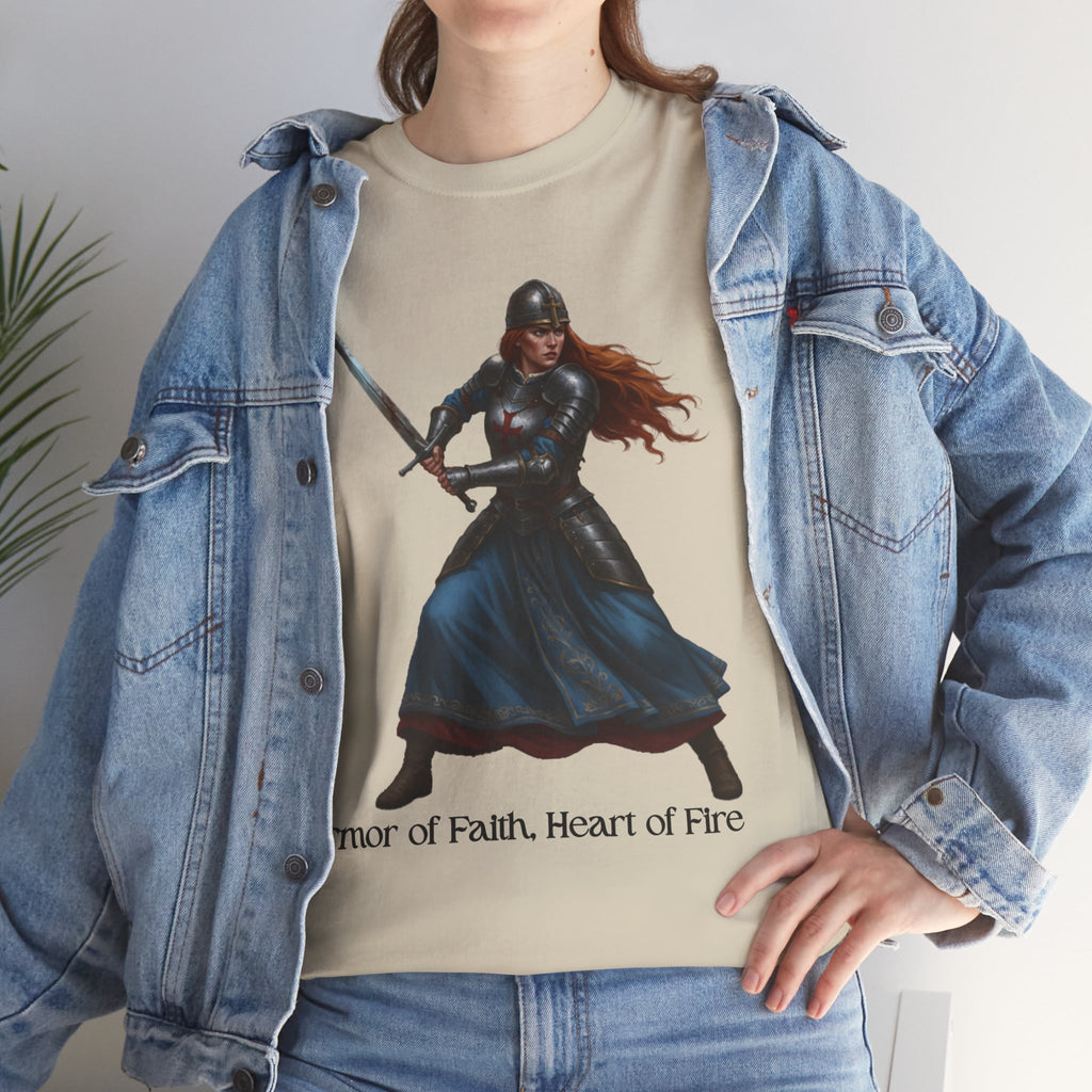 Warrior Spirit Unisex Heavy Cotton Tee, Inspirational Shirt, Fantasy Gift, Empowerment Merchandise, Soft Cotton Tee, Everyday Wear