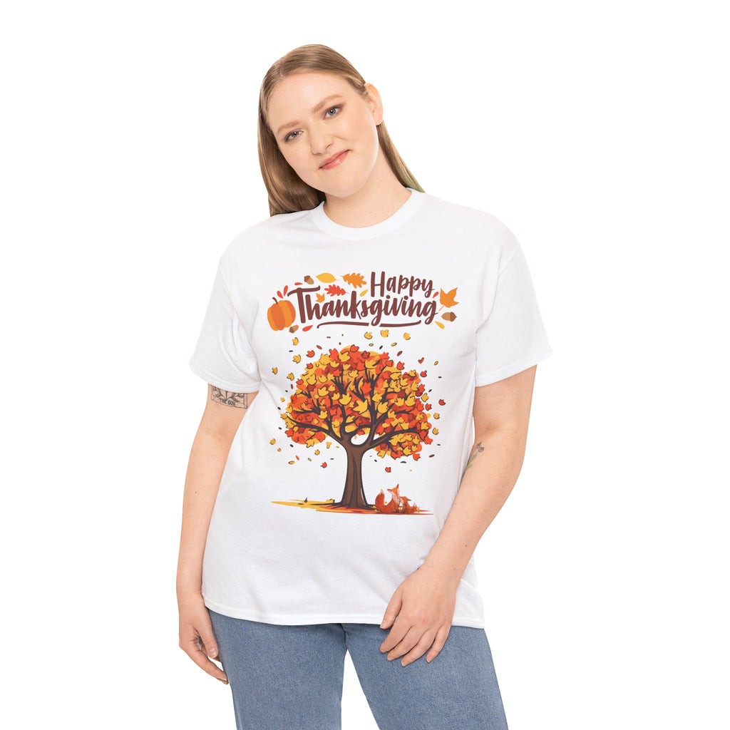 Thanksgiving Tree Tee, Autumn Shirt, Fall Apparel, Family Gathering Top, Seasonal Wear, Thanksgiving Gift