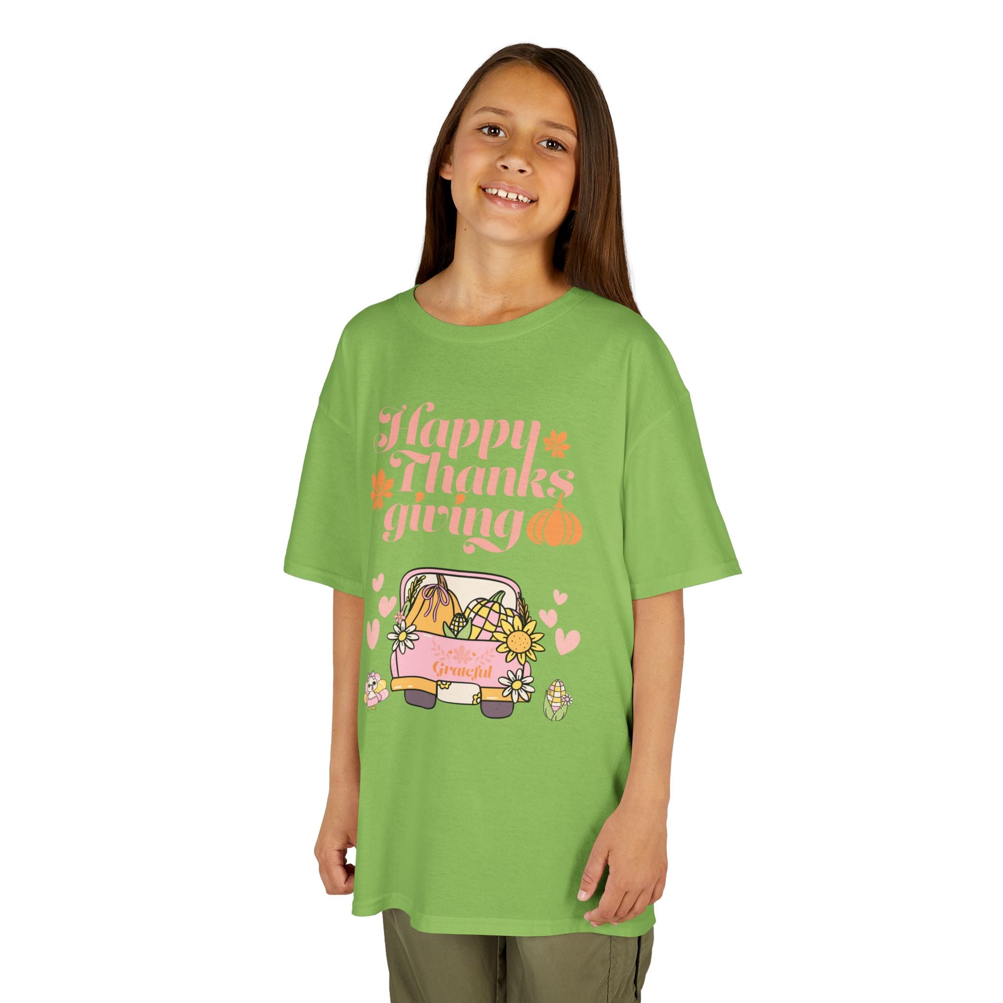 Happy Thanksgiving Kids Tee, Fall T-Shirt, Cute Pumpkin Shirt, Autumn Apparel, Kids Harvest Tee, Seasonal Kids Clothing