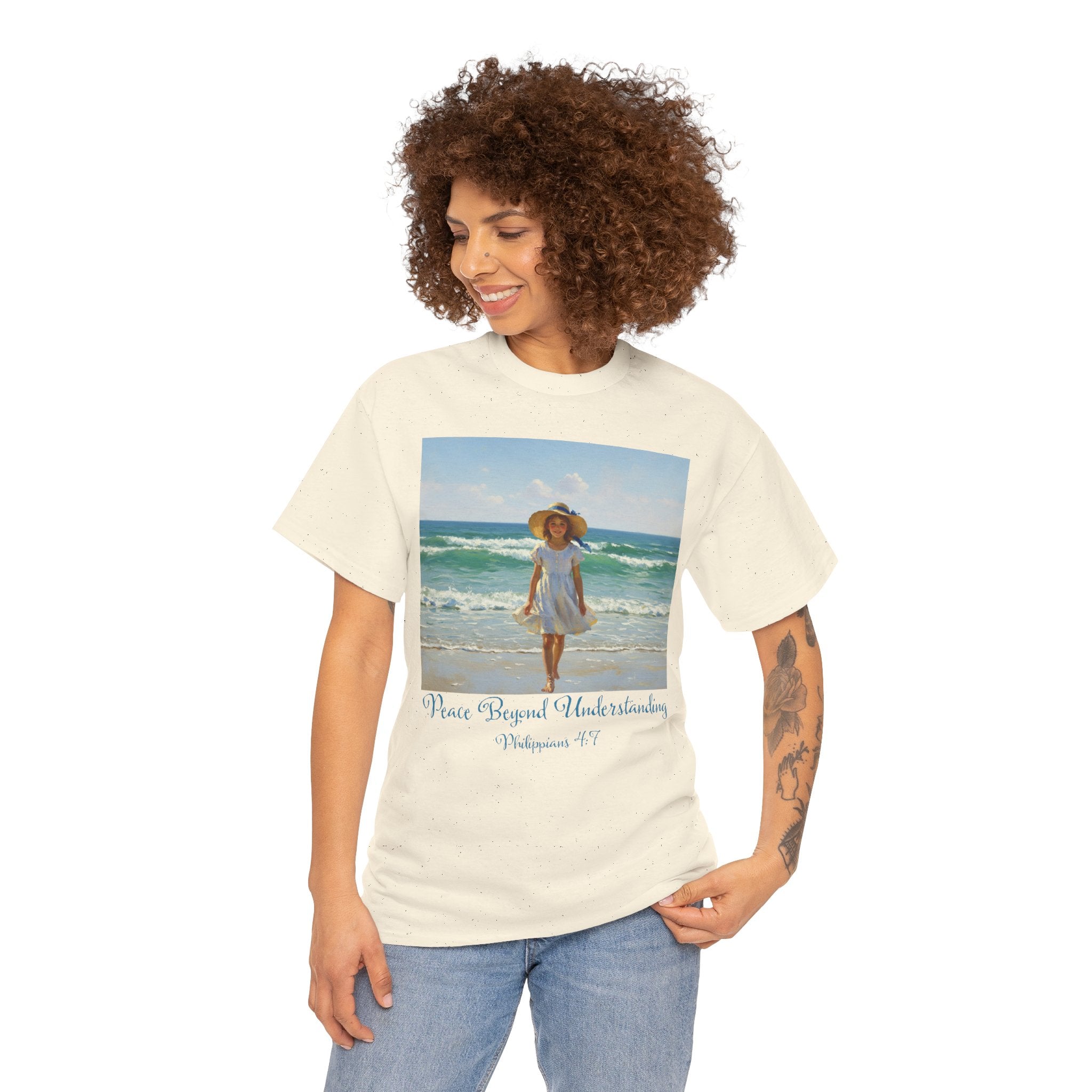 Serene Beach Vibes Tee for Summer Days, Top for Women, Casual Wear, Gifts for Beach Lovers, Vacay Essentials