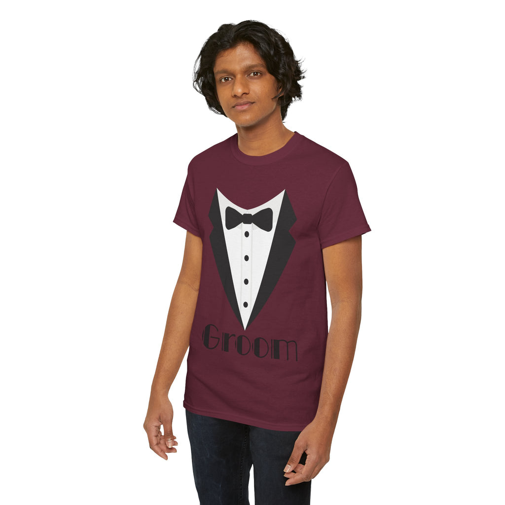 Groom T-Shirt, Unisex Heavy Cotton Tee for Weddings, Bachelor Parties, Groomsmen Gifts, Casual Wear, Bridal Showers