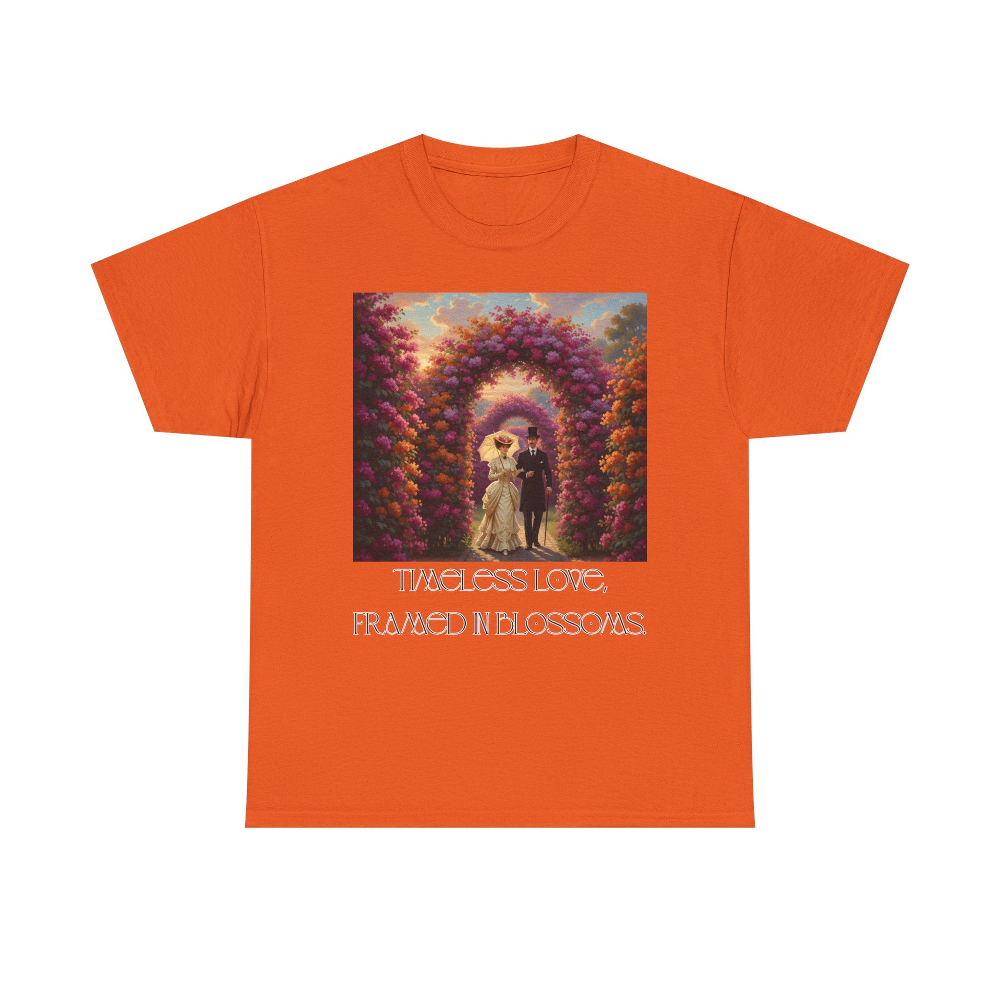 Whimsical Unisex Heavy Cotton Tee, Bohemian Vintage Shirt, Relaxed Fit Graphic Tee, Spring Flower T-Shirt, Casual Everyday Wear