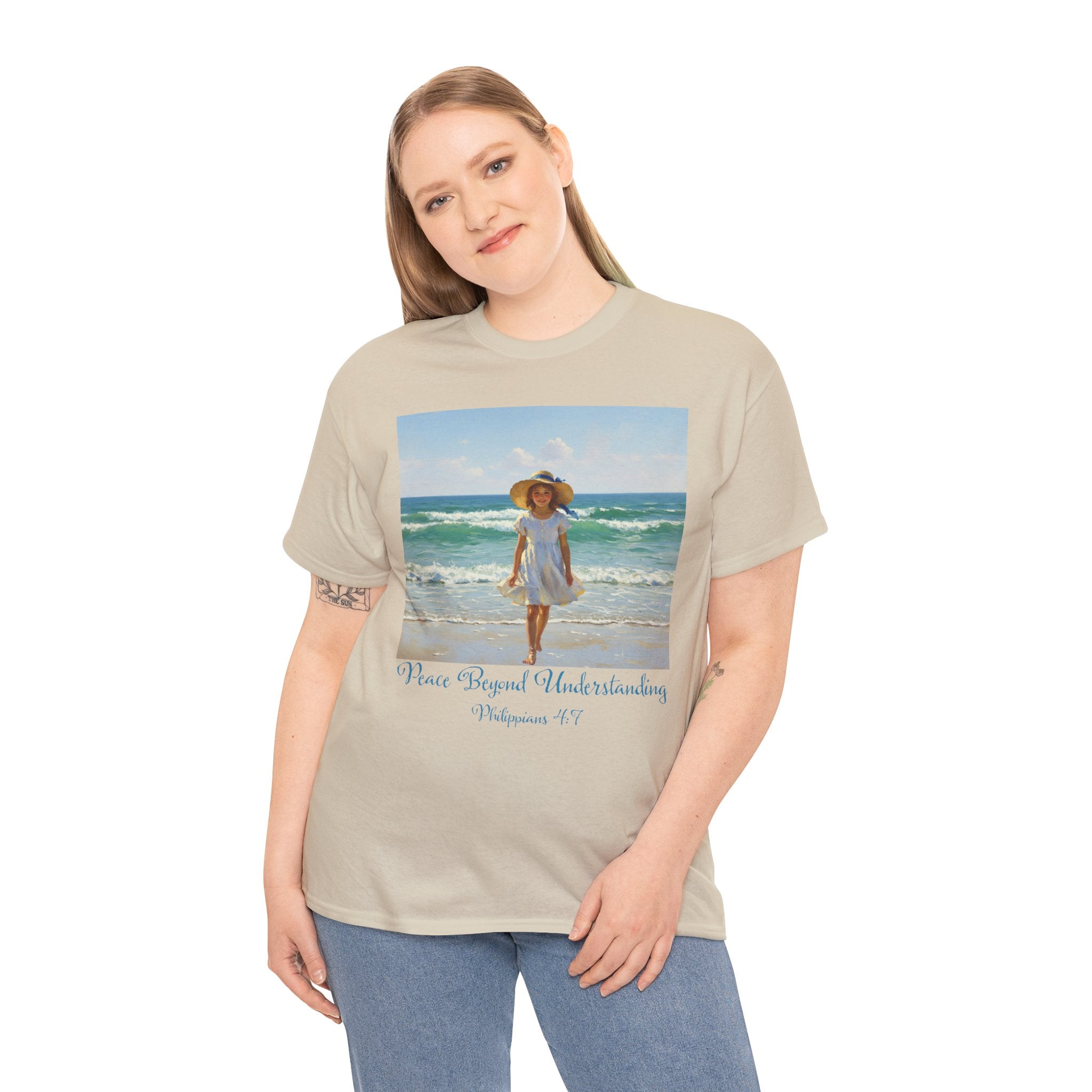 Serene Beach Vibes Tee for Summer Days, Top for Women, Casual Wear, Gifts for Beach Lovers, Vacay Essentials