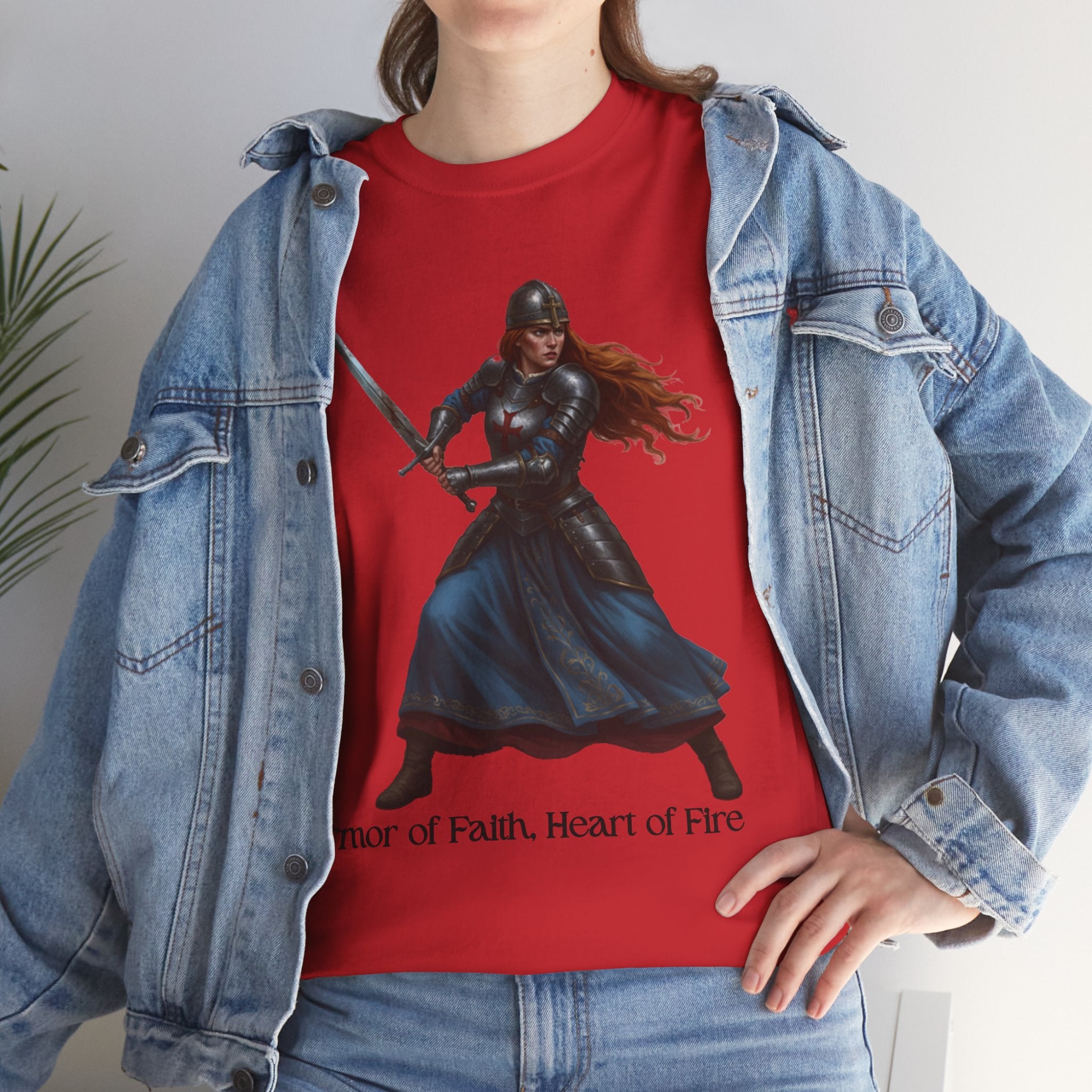 Warrior Spirit Unisex Heavy Cotton Tee, Inspirational Shirt, Fantasy Gift, Empowerment Merchandise, Soft Cotton Tee, Everyday Wear
