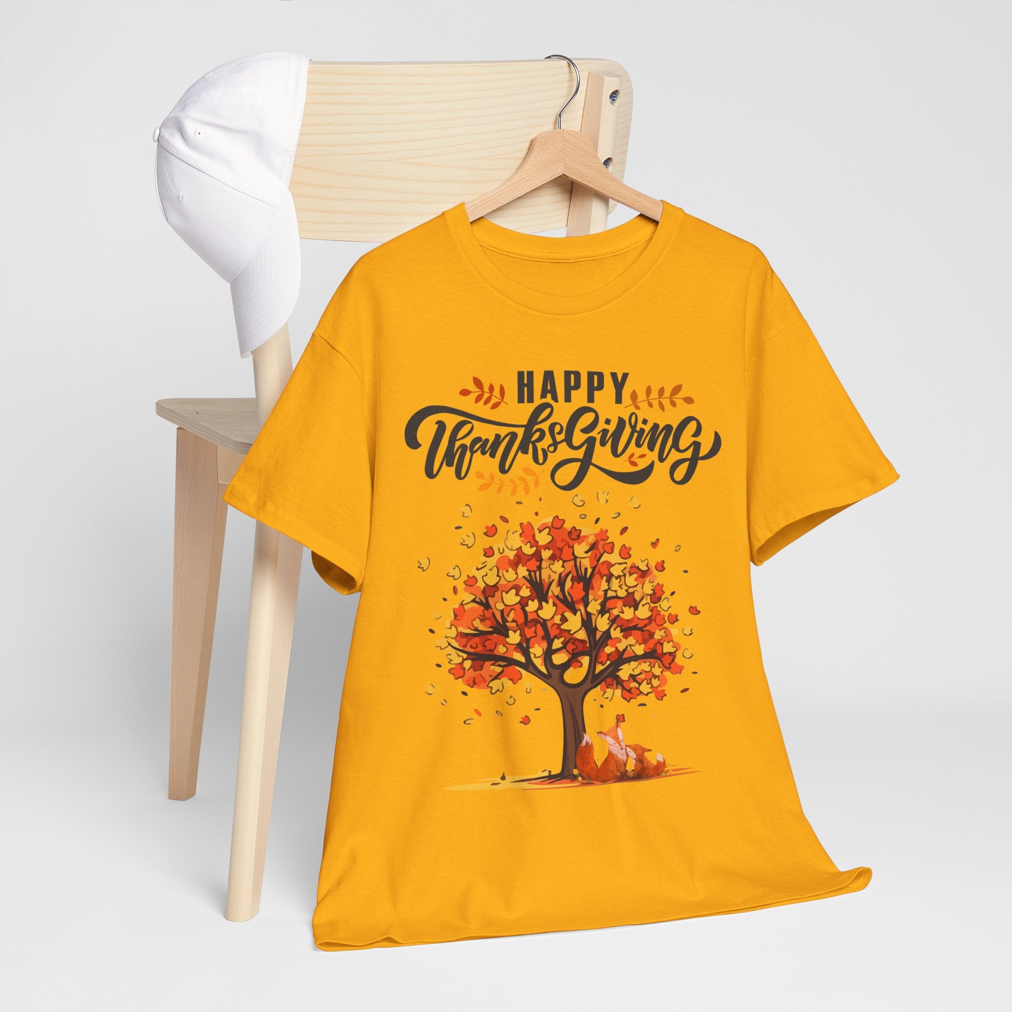 Thanksgiving Tree Tee, Fall T-Shirt, Autumn Apparel, Cozy Gift for Family, Cute Holiday Top