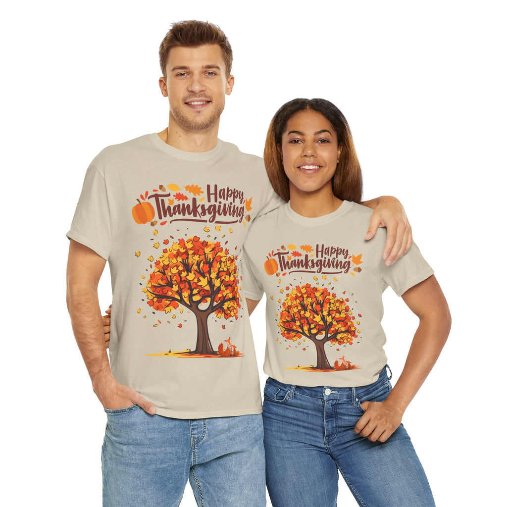 Thanksgiving Tree Tee, Autumn Shirt, Fall Apparel, Family Gathering Top, Seasonal Wear, Thanksgiving Gift