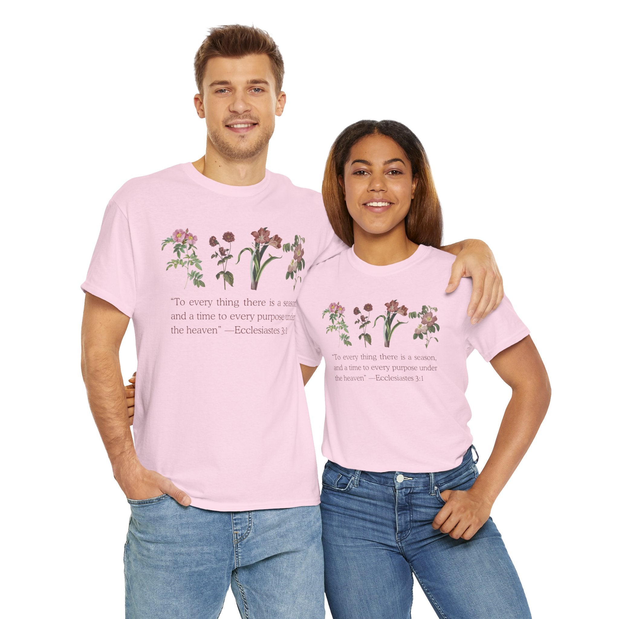 Christian -Biblical Inspirational Floral Quote Tee, Nature Lover Gift, Eco-Friendly Fashion, Casual Everyday Wear