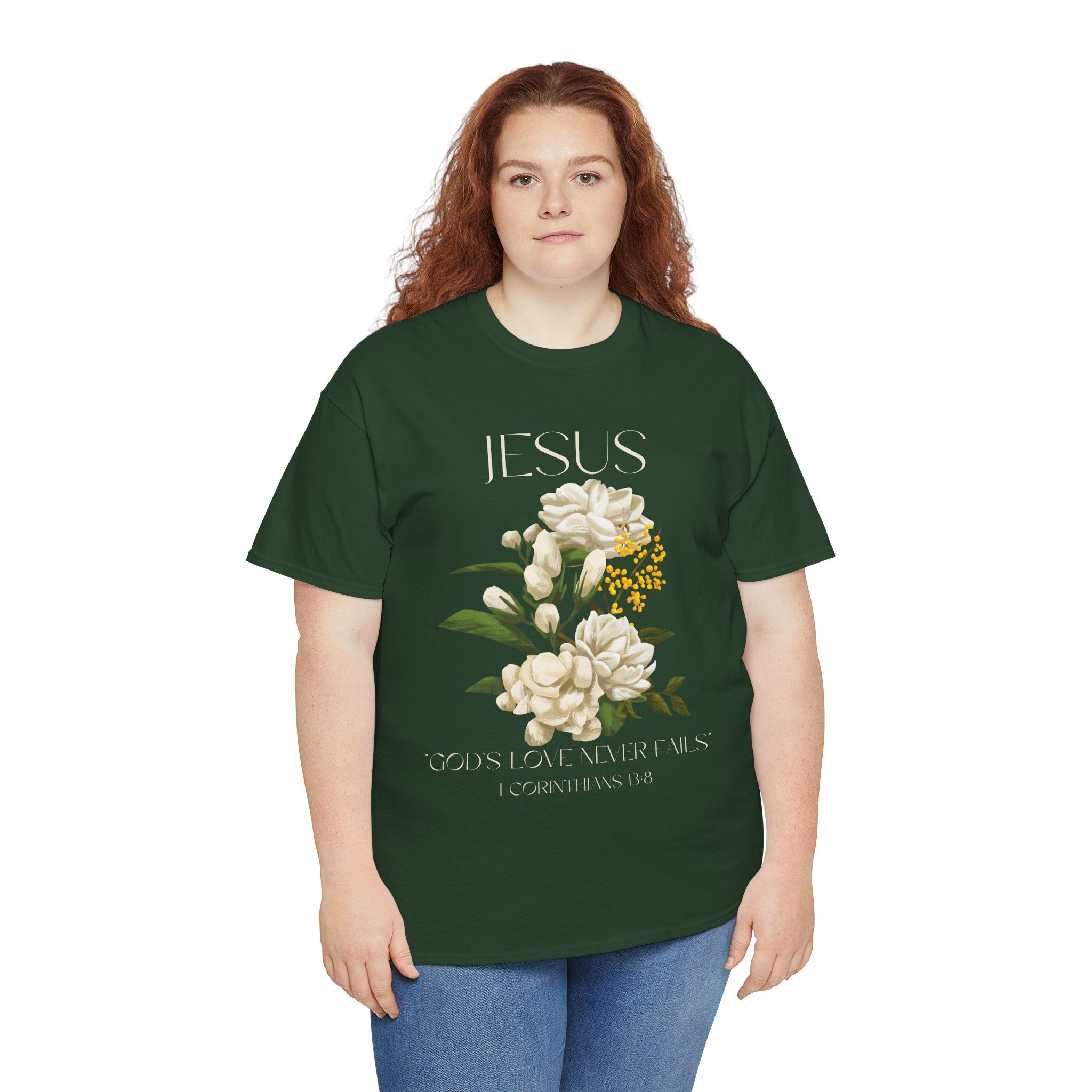 Jesus/Floral Faith T-Shirt // Vintage Jesus Graphic Tee, Inspirational Gift, Spring Fashion, Religious Apparel, Casualwear