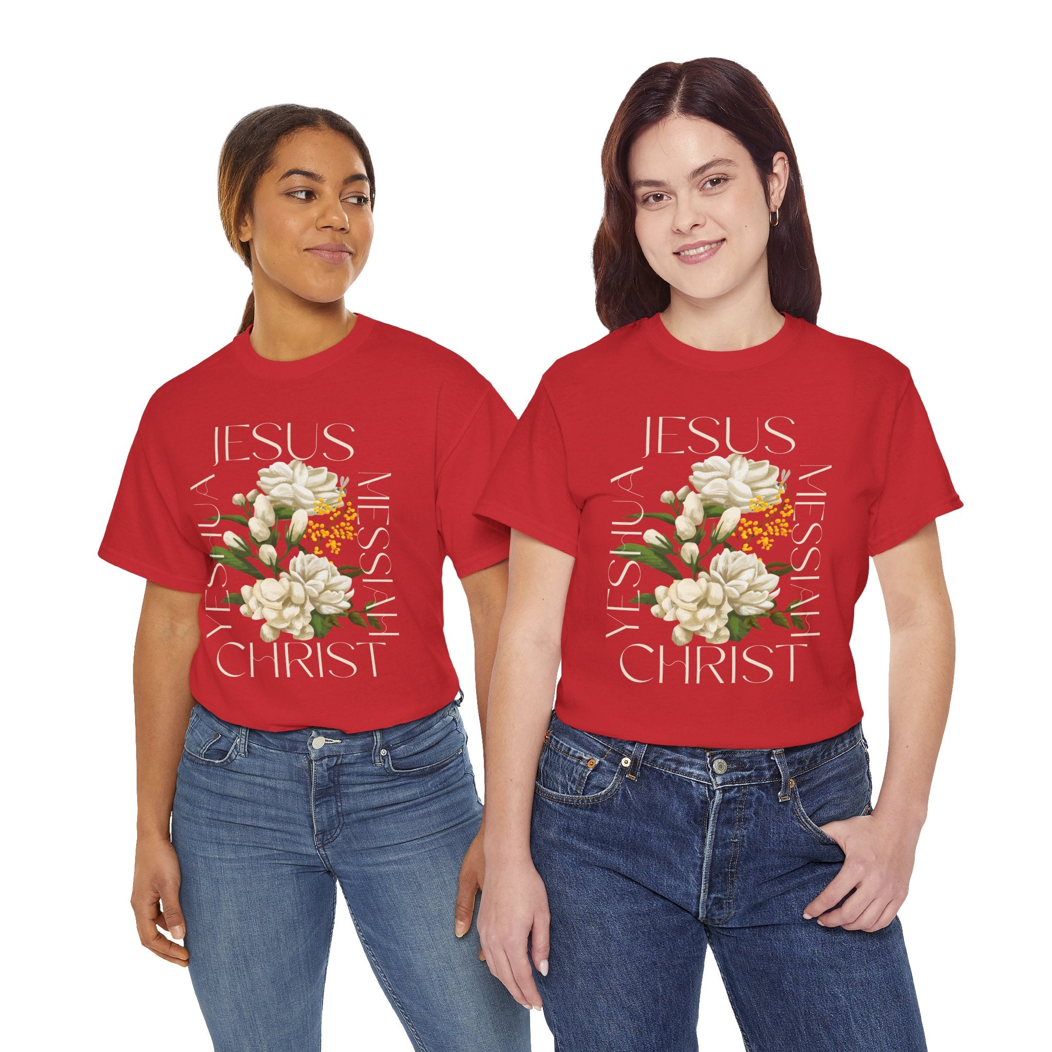 Floral Jesus Christ Tee, Spiritual T-Shirt, Inspirational Unisex Cotton Shirt, Gift for Believers, Christian Apparel