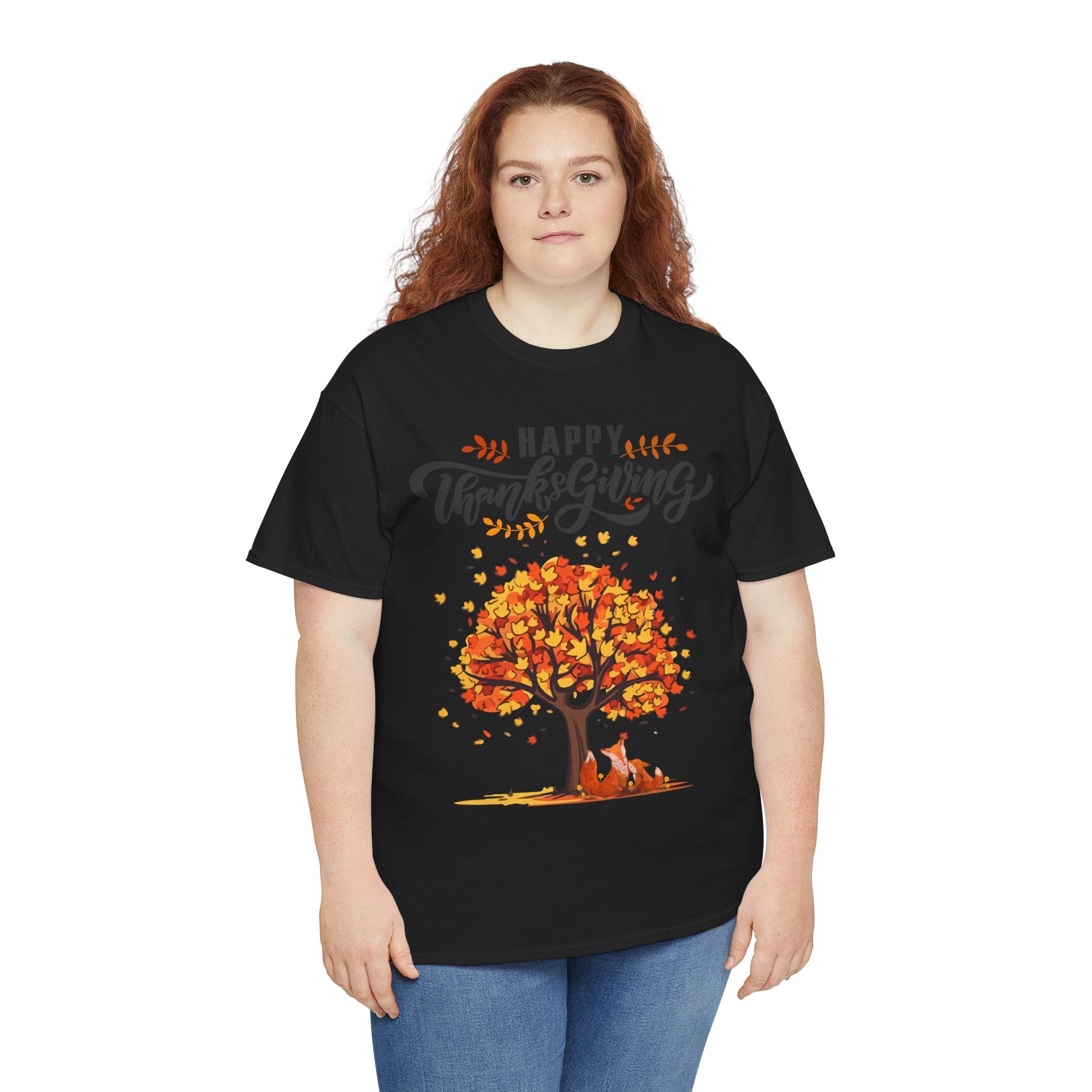 Thanksgiving Tree Tee, Fall T-Shirt, Autumn Apparel, Cozy Gift for Family, Cute Holiday Top