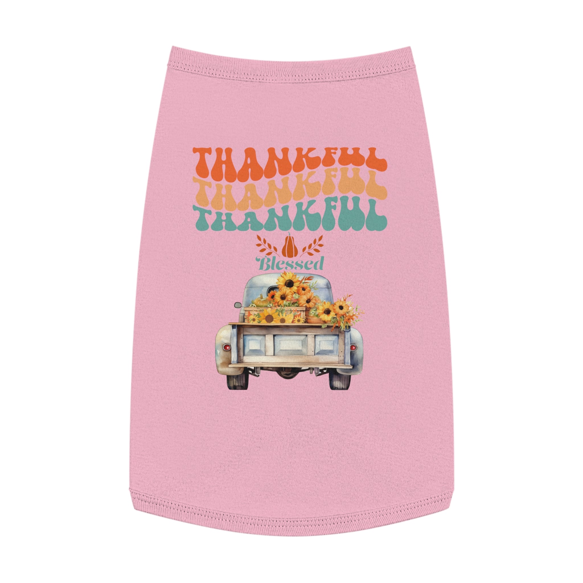 Thankful Pet Tank Top, Cute Dog Shirt, Pet Apparel, Blessed Pet Wear, Fall Fashion for Pets, Gifts for Dog Lovers