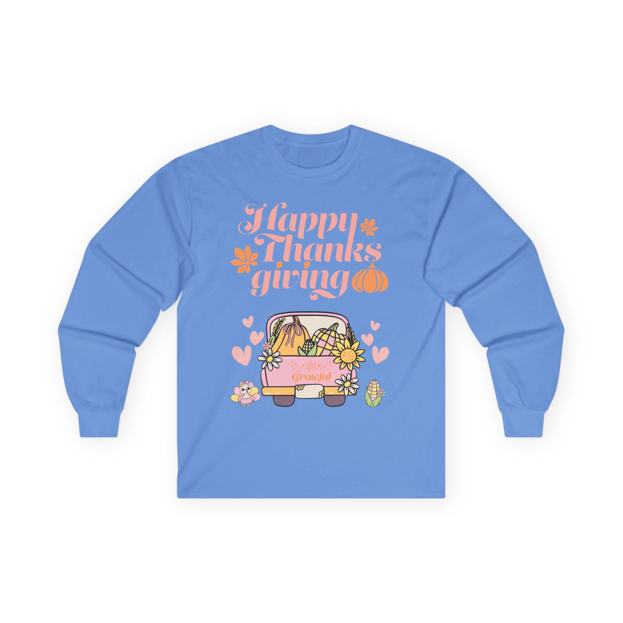 Thanksgiving Long Sleeve Tee, Cozy Fall Shirt, Autumn Apparel, Holiday Gift, Harvest Celebration Clothing, Cute Graphic Tee (Different design upon request)