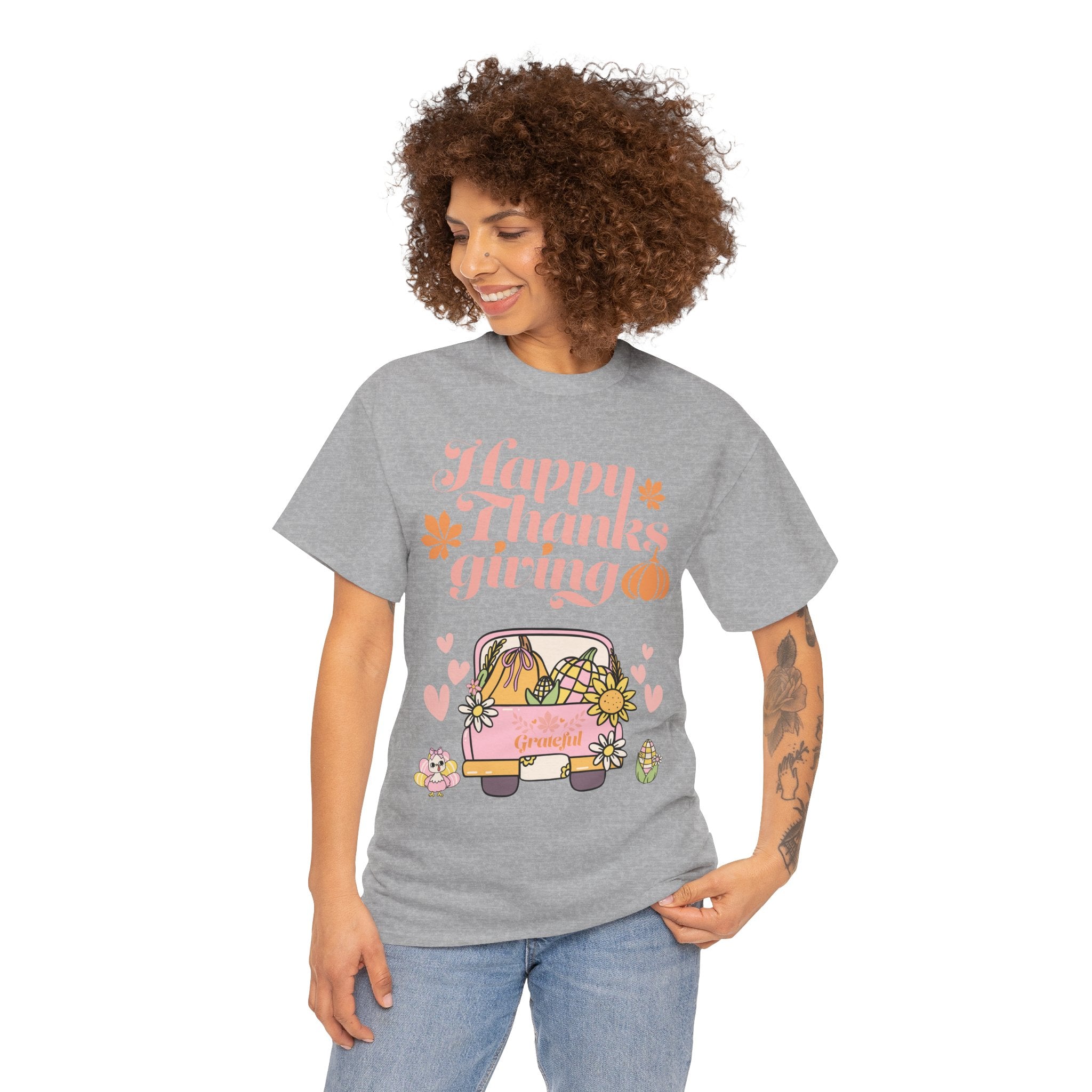 Happy Thanksgiving Unisex Tee | Cozy Autumn Shirt for Family Gatherings, Thanksgiving Celebration, Fall Fashion, Cute Gift Idea
