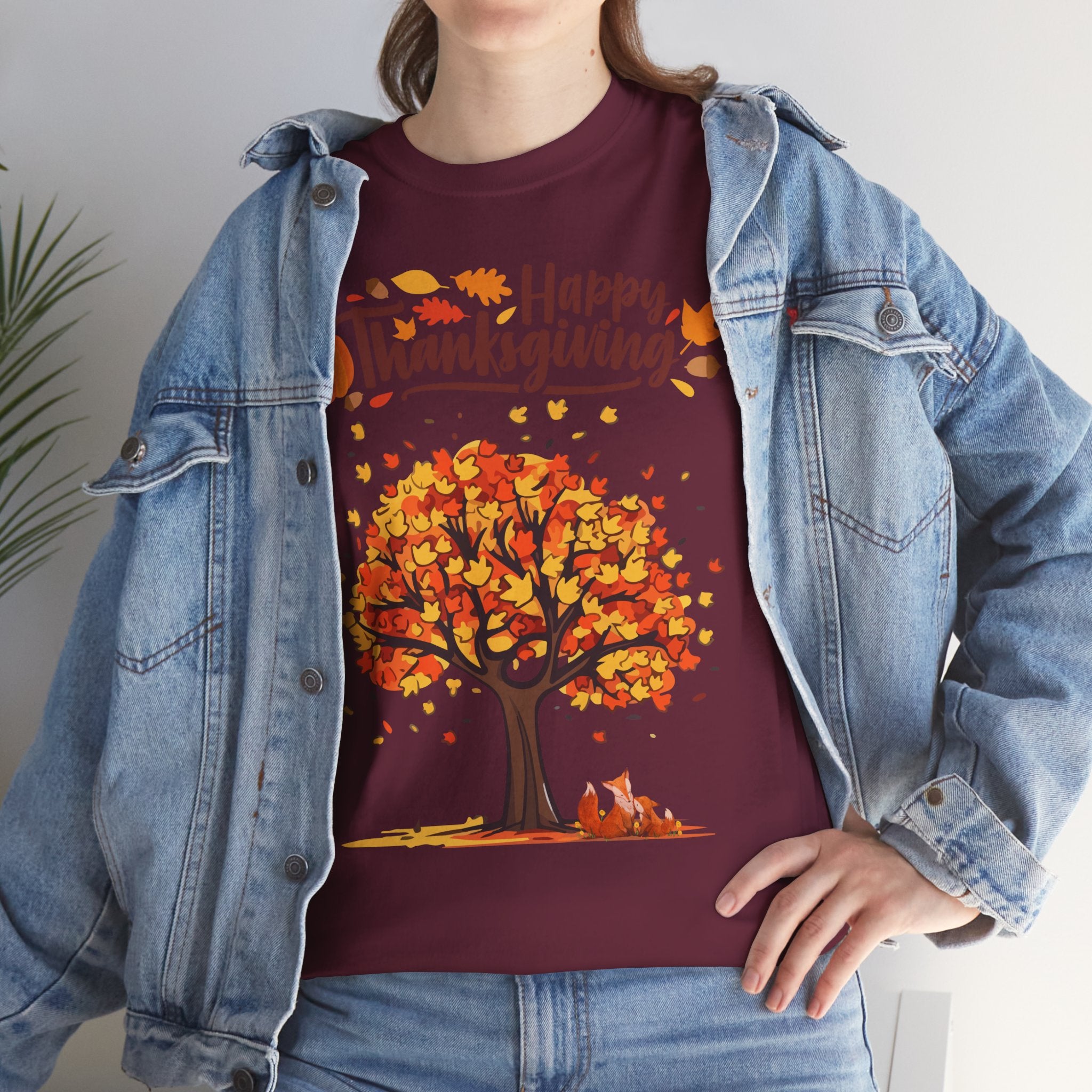 Thanksgiving Tree Tee, Autumn Shirt, Fall Apparel, Family Gathering Top, Seasonal Wear, Thanksgiving Gift