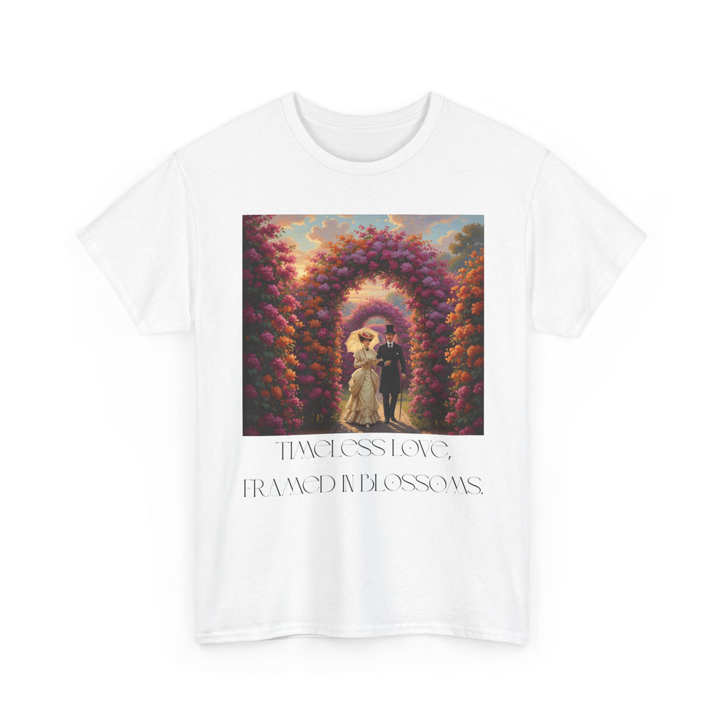 Whimsical Unisex Heavy Cotton Tee, Bohemian Vintage Shirt, Relaxed Fit Graphic Tee, Spring Flower T-Shirt, Casual Everyday Wear