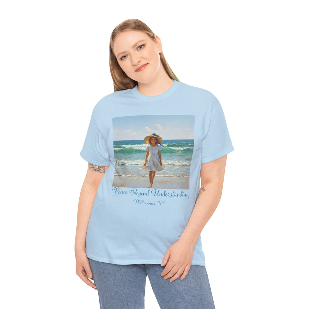 Serene Beach Vibes Tee for Summer Days, Top for Women, Casual Wear, Gifts for Beach Lovers, Vacay Essentials