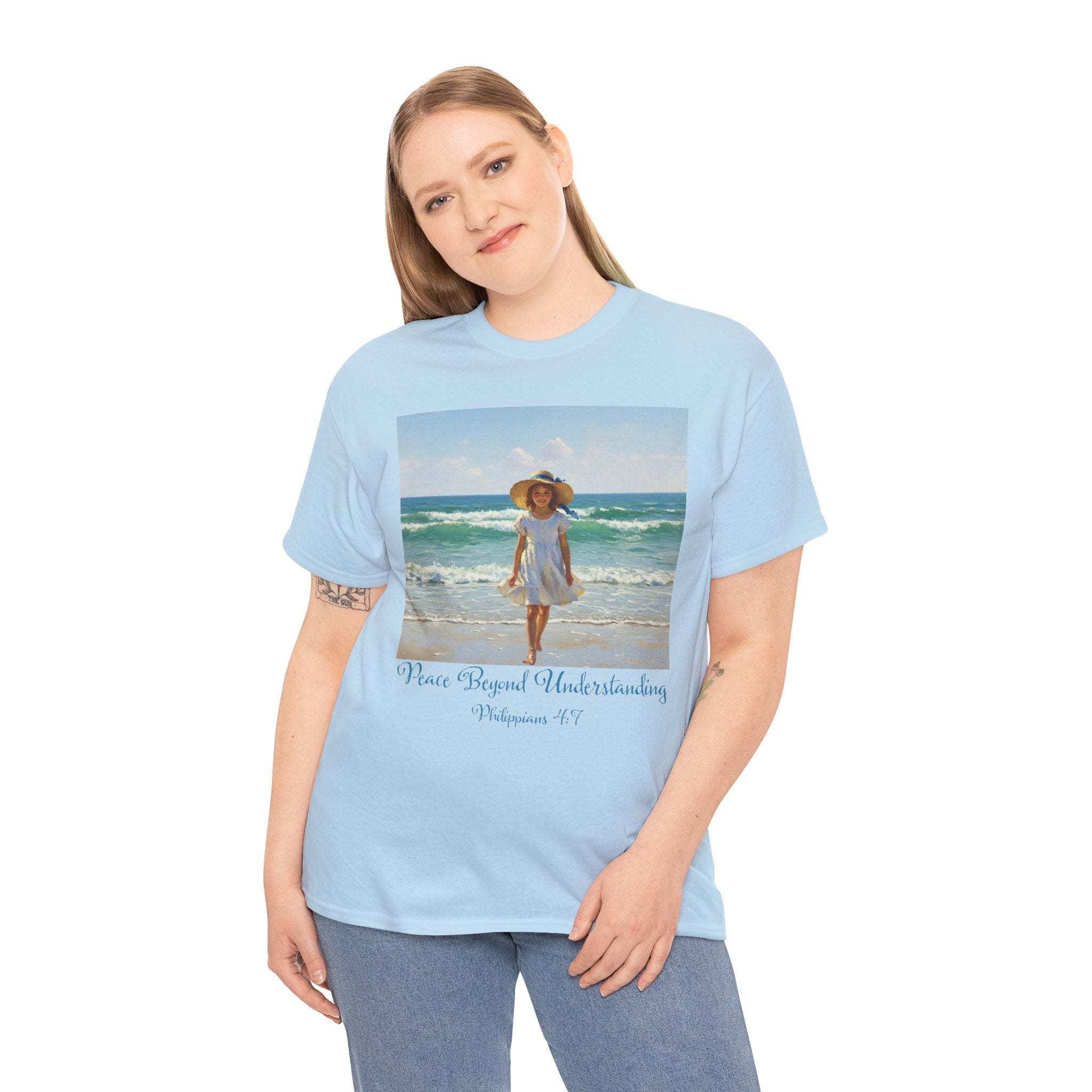 Serene Beach Vibes Tee for Summer Days, Top for Women, Casual Wear, Gifts for Beach Lovers, Vacay Essentials