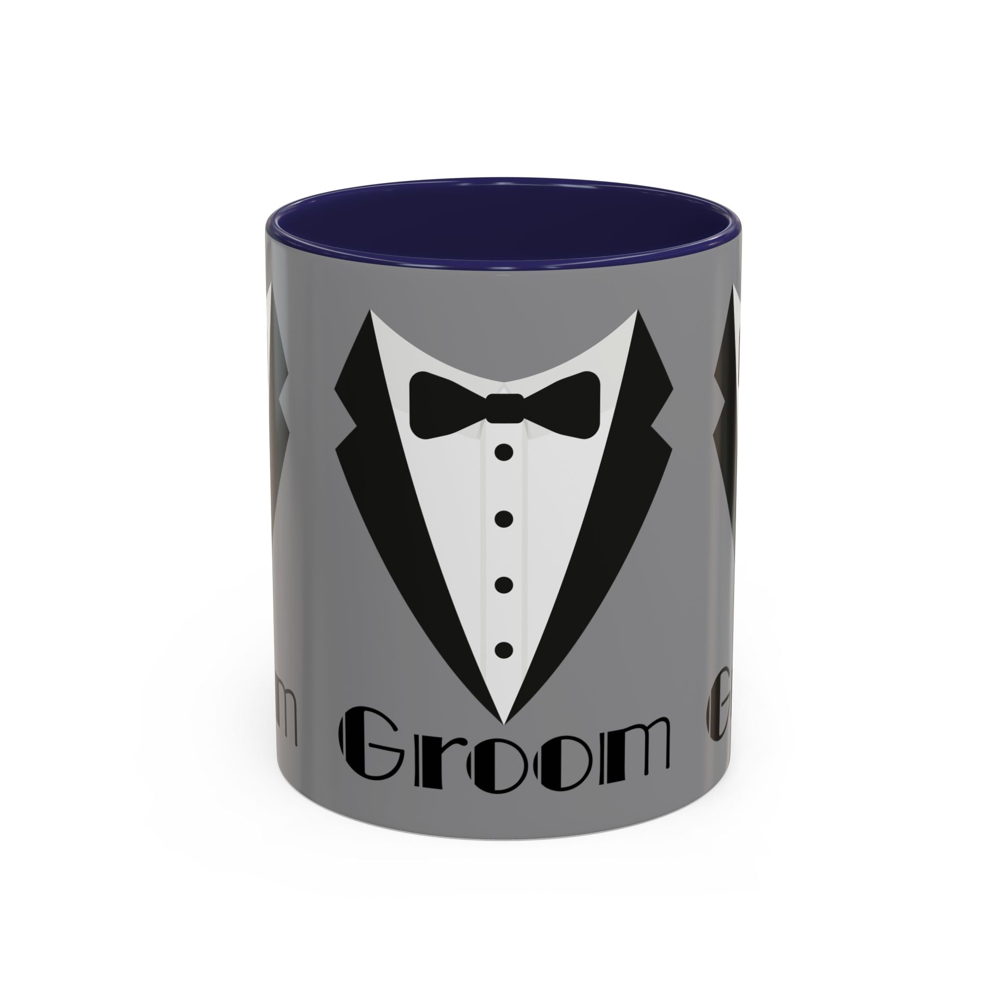 Groom Coffee Mug, Wedding Gift, Groomsmen Party Mug, Black and White Accent Mug, Engagement Celebration
