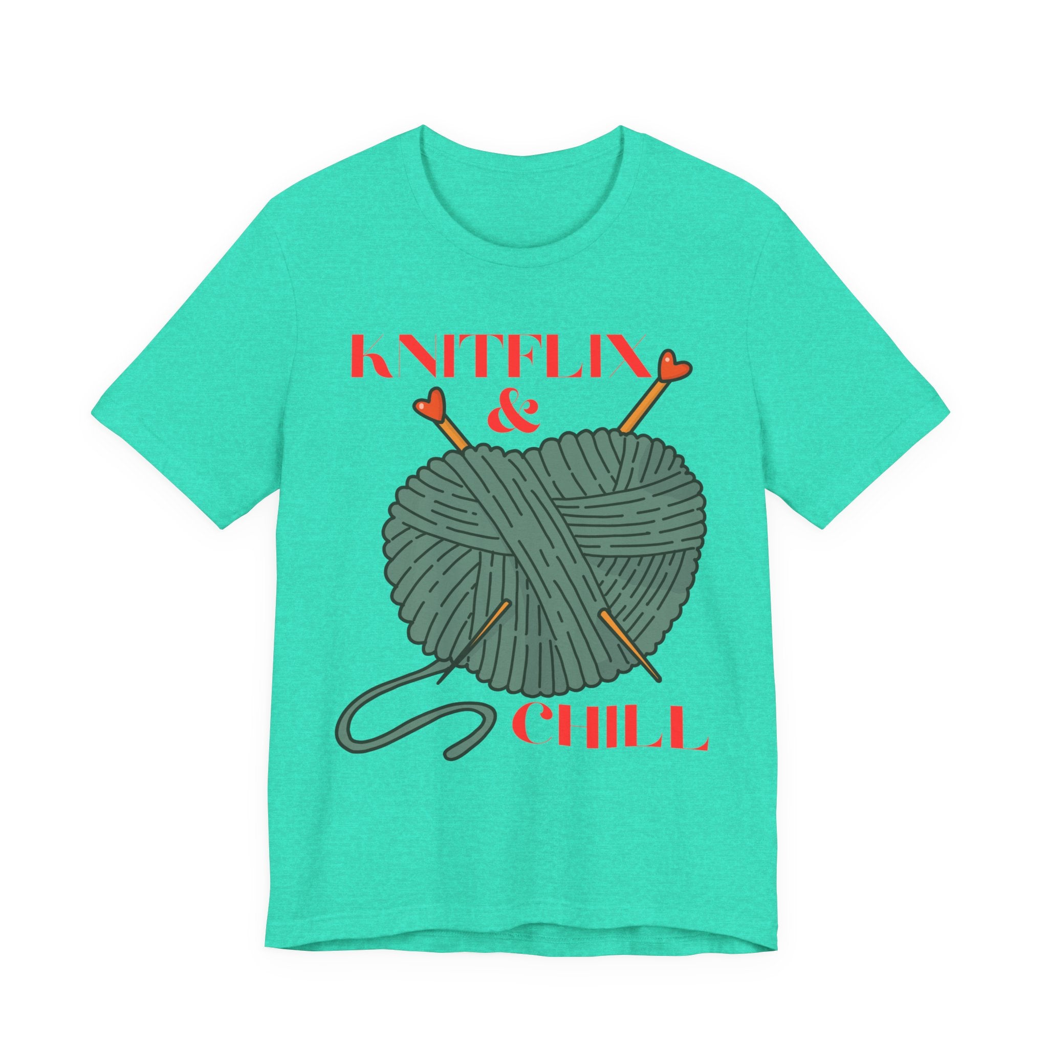 Knitflix & Chill Tee for Craft Lovers