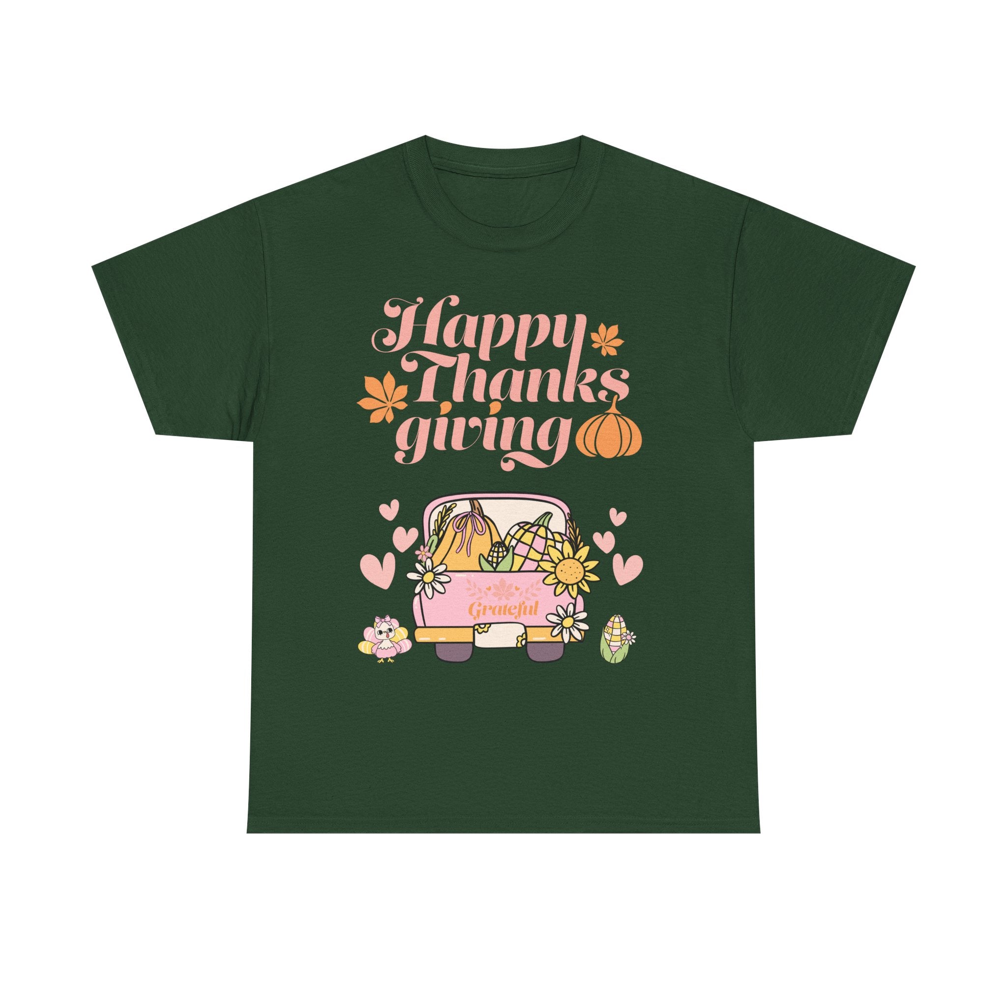 Happy Thanksgiving Unisex Tee | Cozy Autumn Shirt for Family Gatherings, Thanksgiving Celebration, Fall Fashion, Cute Gift Idea