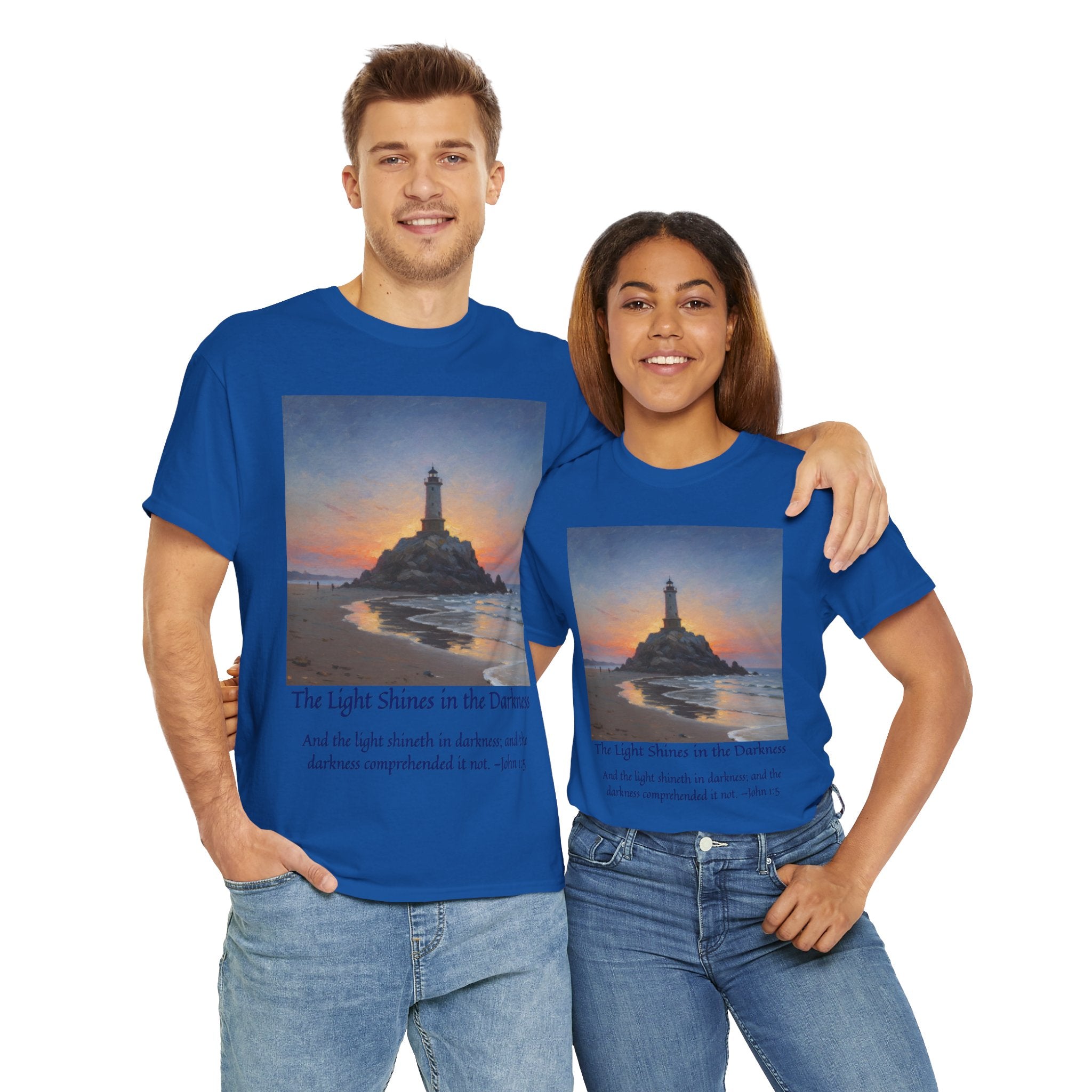 Light in Darkness Unisex Cotton Tee-inspired by Monet, Inspirational Shirt, Bible Verse Tee, Faith-Based Apparel, Perfect Gift for All Occasions