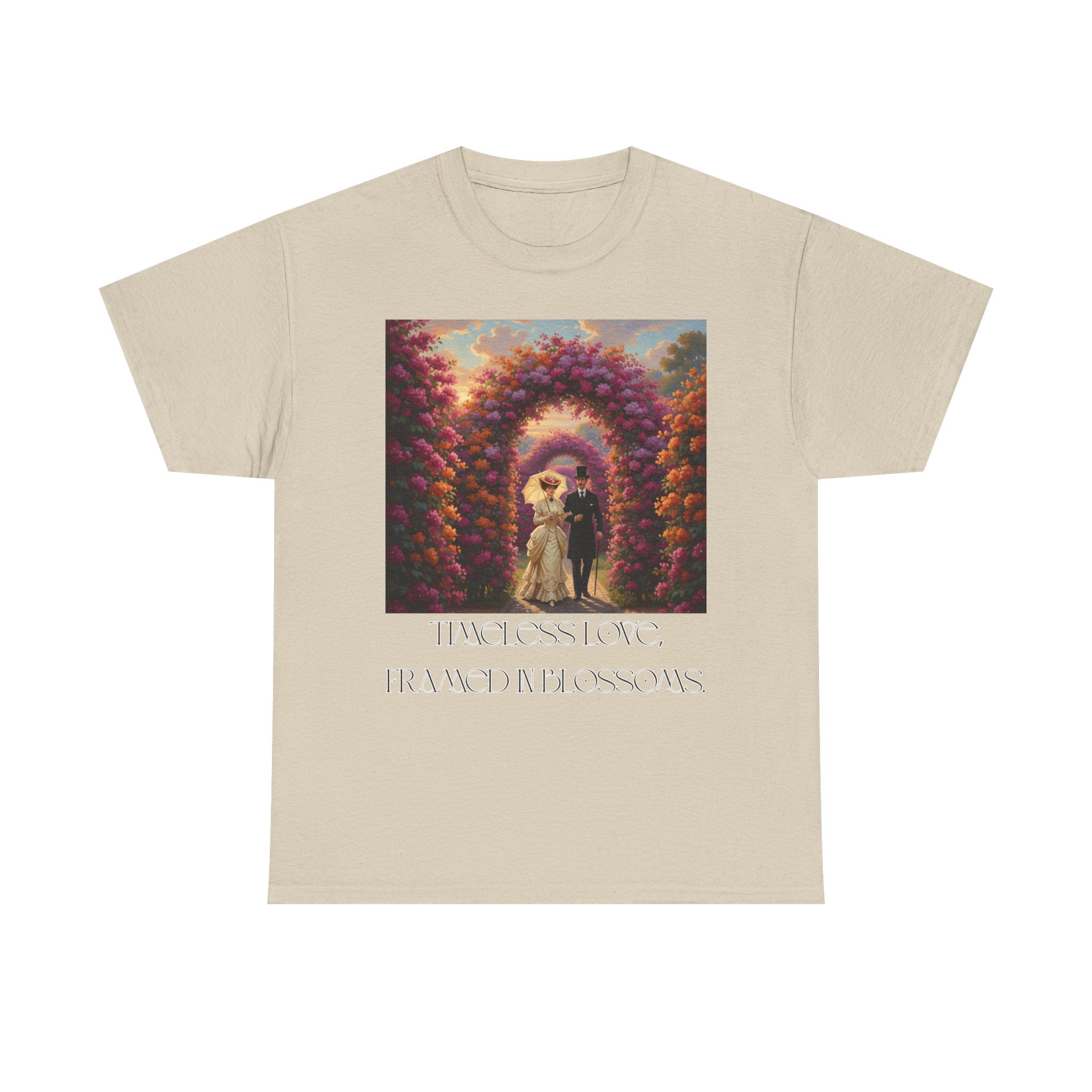 Whimsical Unisex Heavy Cotton Tee, Bohemian Vintage Shirt, Relaxed Fit Graphic Tee, Spring Flower T-Shirt, Casual Everyday Wear