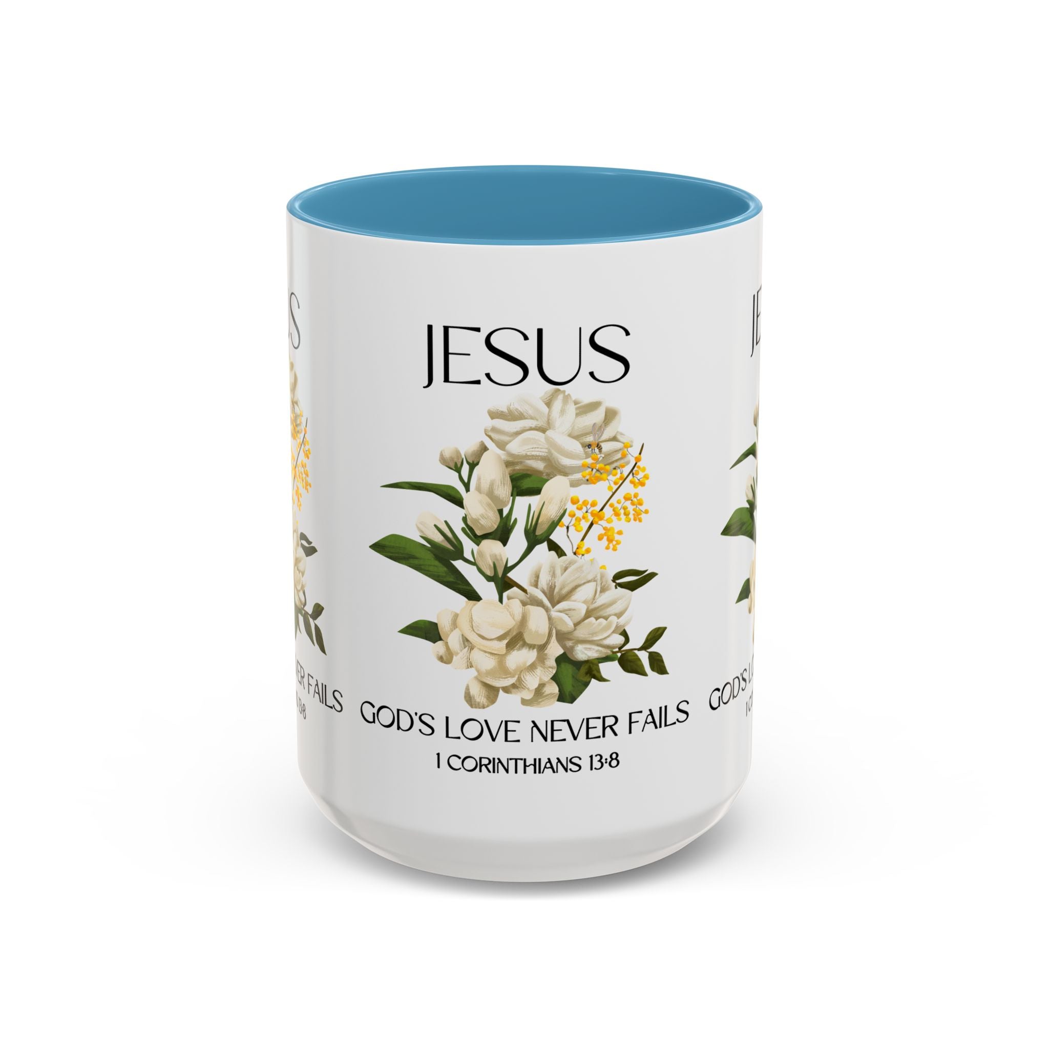 Inspirational Floral Coffee Mug 11/15 oz  - God's Love Design, Christian Gift, Home Decor, Mug for Faith, Coffee Lovers