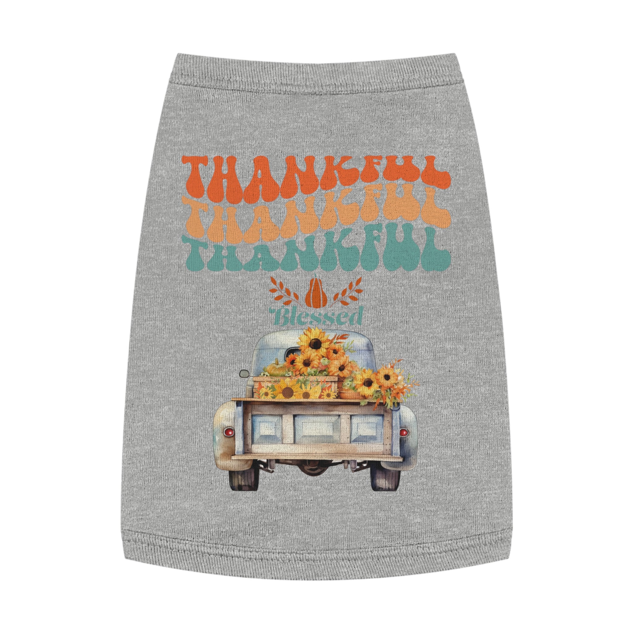 Thankful Pet Tank Top, Cute Dog Shirt, Pet Apparel, Blessed Pet Wear, Fall Fashion for Pets, Gifts for Dog Lovers