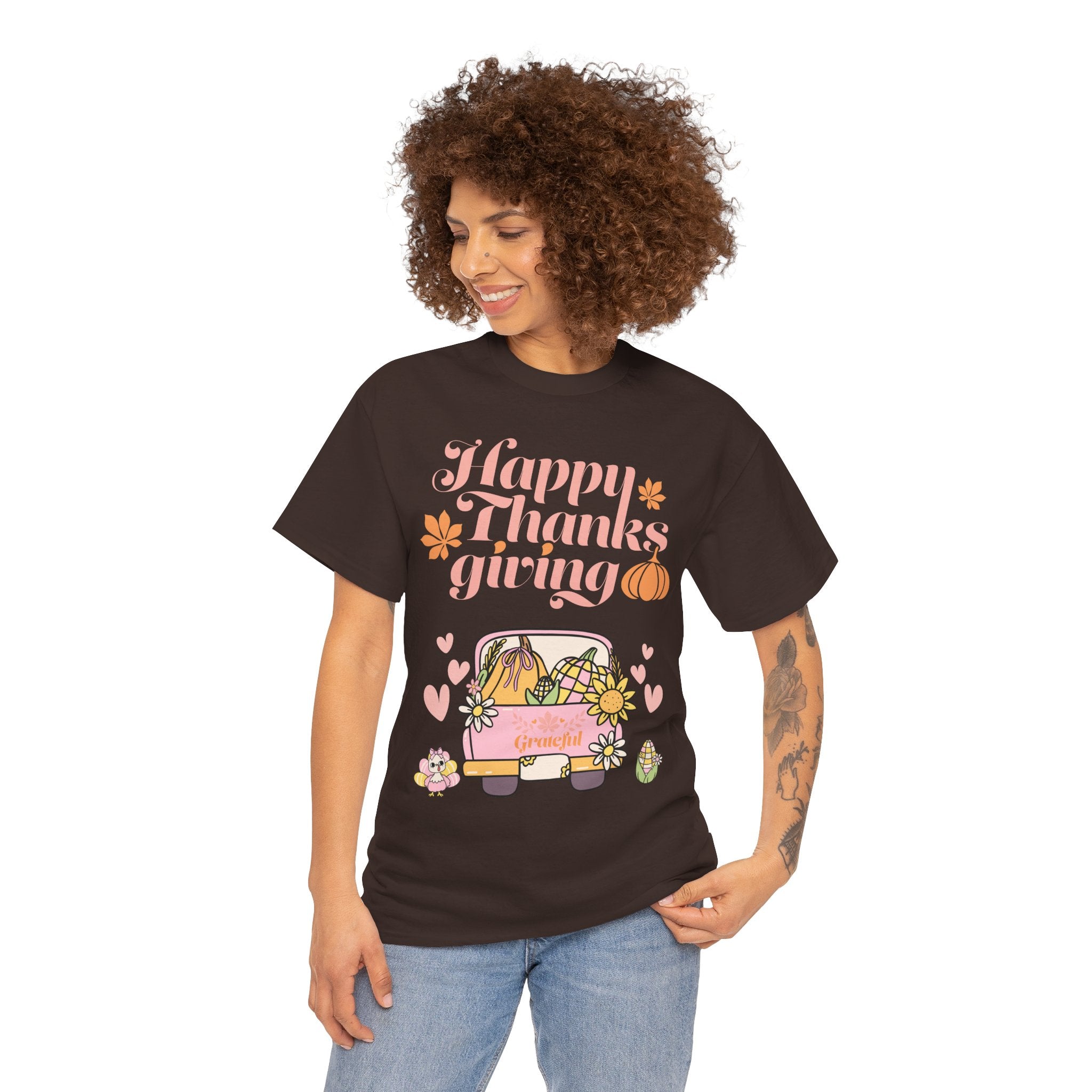 Happy Thanksgiving Unisex Tee | Cozy Autumn Shirt for Family Gatherings, Thanksgiving Celebration, Fall Fashion, Cute Gift Idea