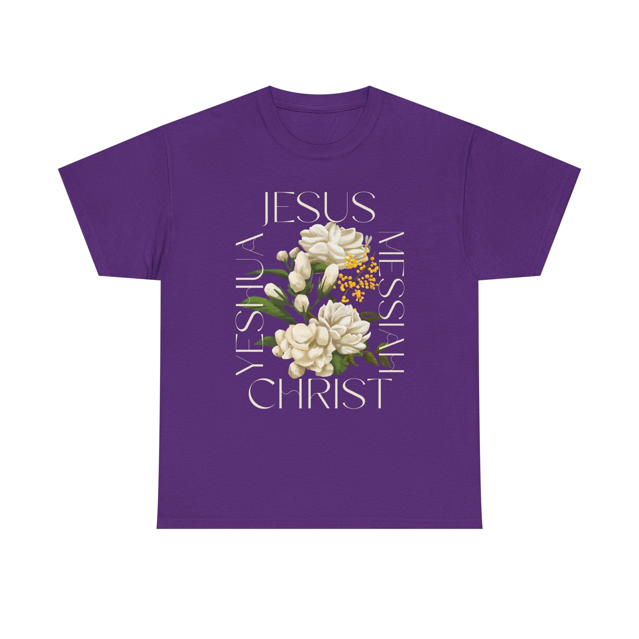 Floral Jesus Christ Tee, Spiritual T-Shirt, Inspirational Unisex Cotton Shirt, Gift for Believers, Christian Apparel