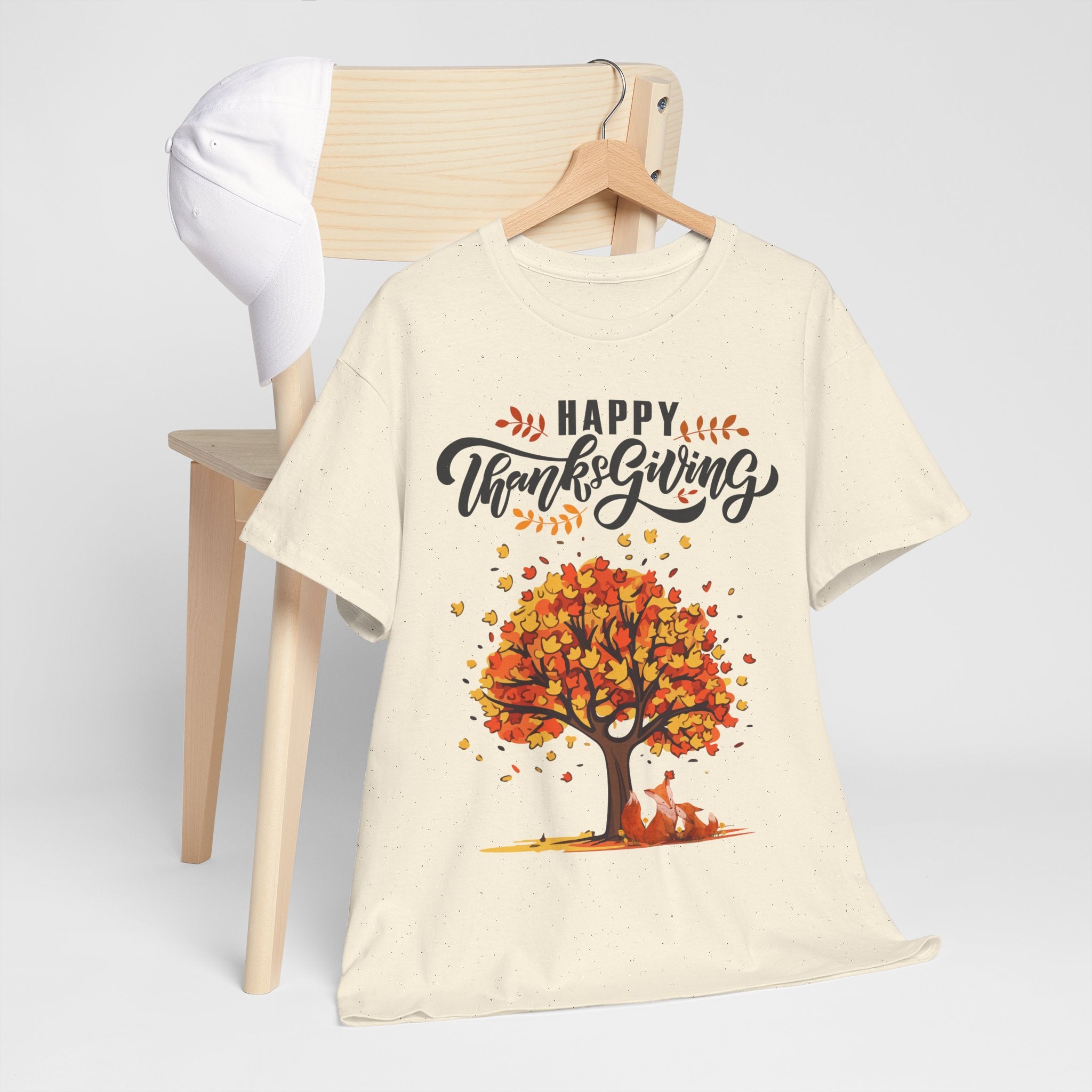 Thanksgiving Tree Tee, Fall T-Shirt, Autumn Apparel, Cozy Gift for Family, Cute Holiday Top