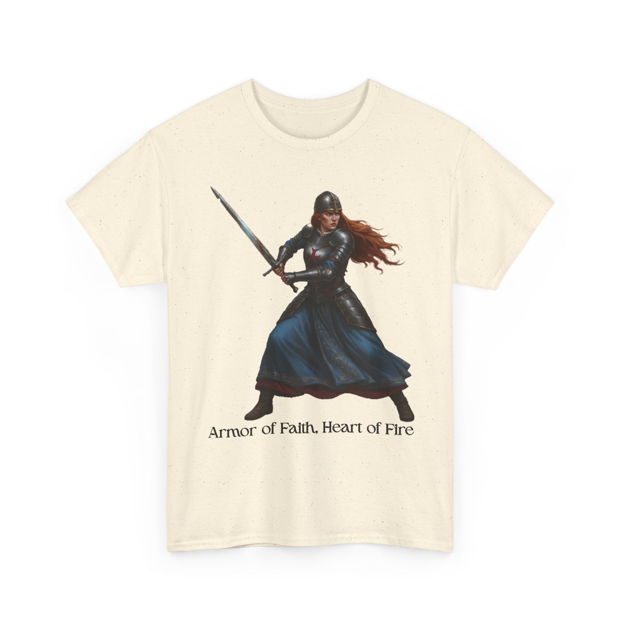 Warrior Spirit Unisex Heavy Cotton Tee, Inspirational Shirt, Fantasy Gift, Empowerment Merchandise, Soft Cotton Tee, Everyday Wear