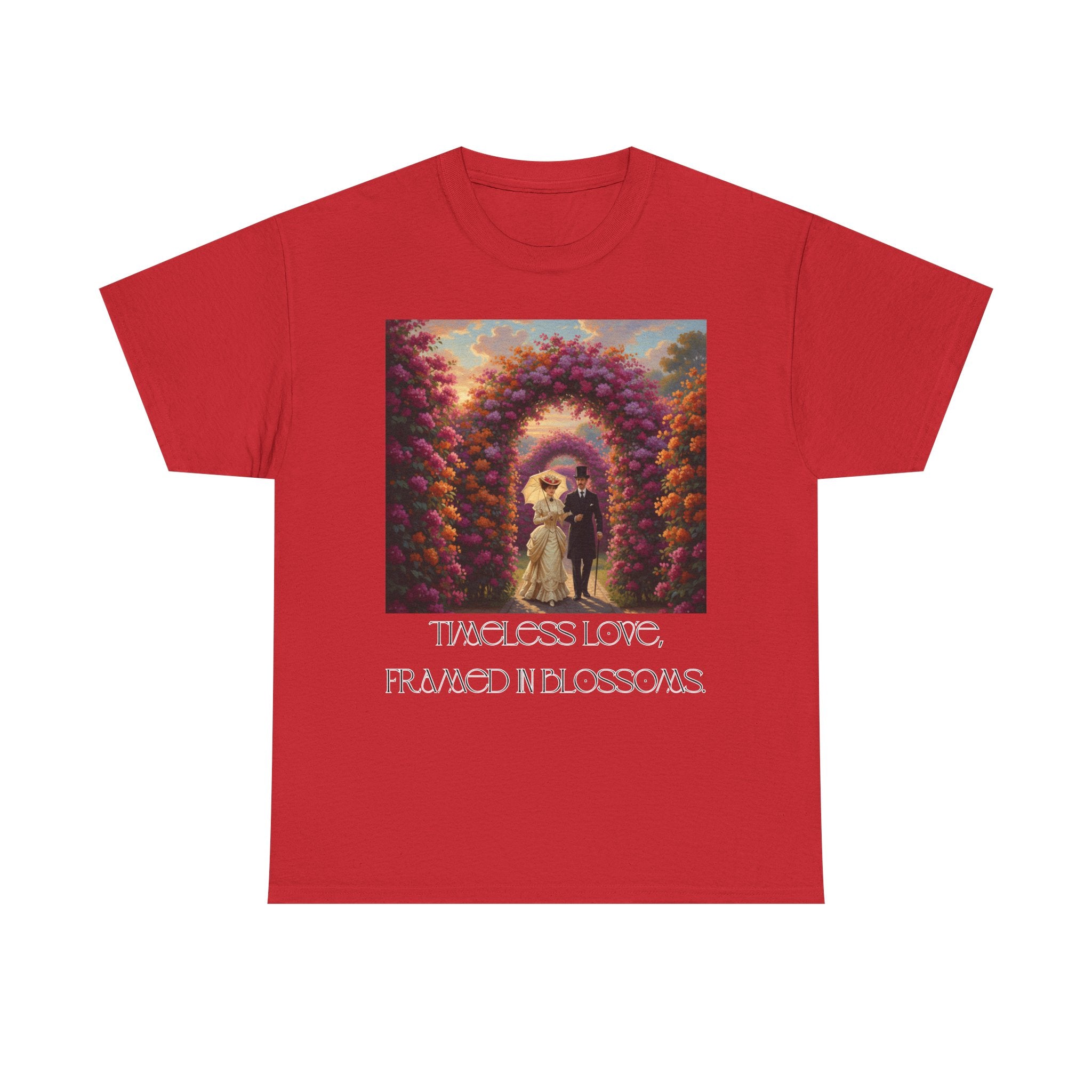 Whimsical Unisex Heavy Cotton Tee, Bohemian Vintage Shirt, Relaxed Fit Graphic Tee, Spring Flower T-Shirt, Casual Everyday Wear