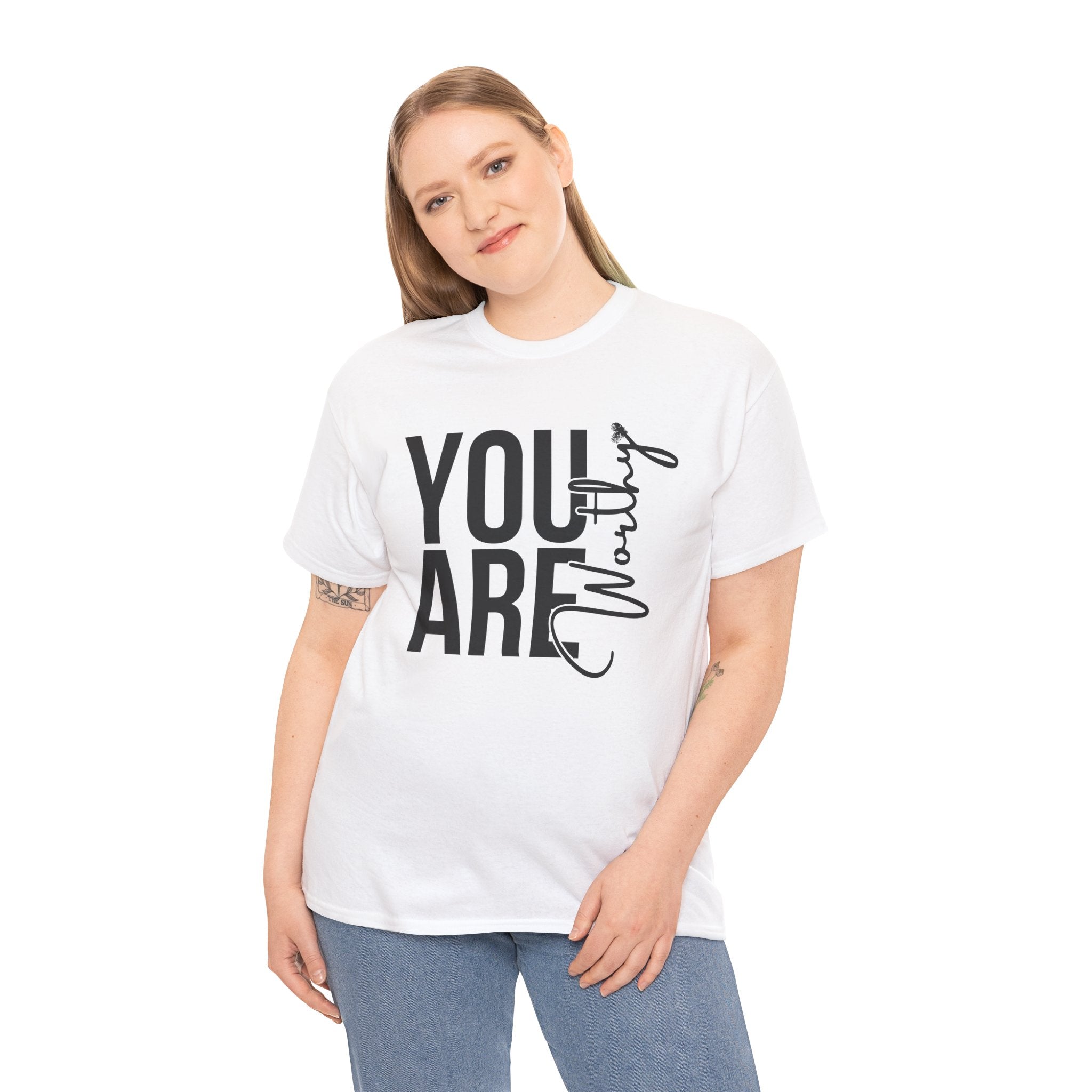 You Are Worthy Unisex Heavy Cotton Tee, Motivational Quote Shirt, Gift for Friends, Self-Love Tee, Uplifting Apparel, Positive [...]