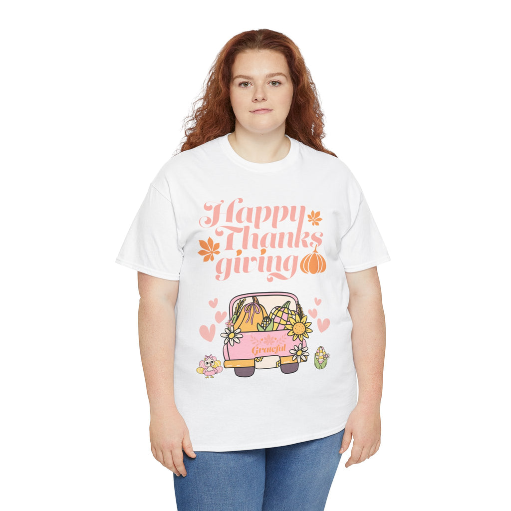 Happy Thanksgiving Unisex Tee | Cozy Autumn Shirt for Family Gatherings, Thanksgiving Celebration, Fall Fashion, Cute Gift Idea