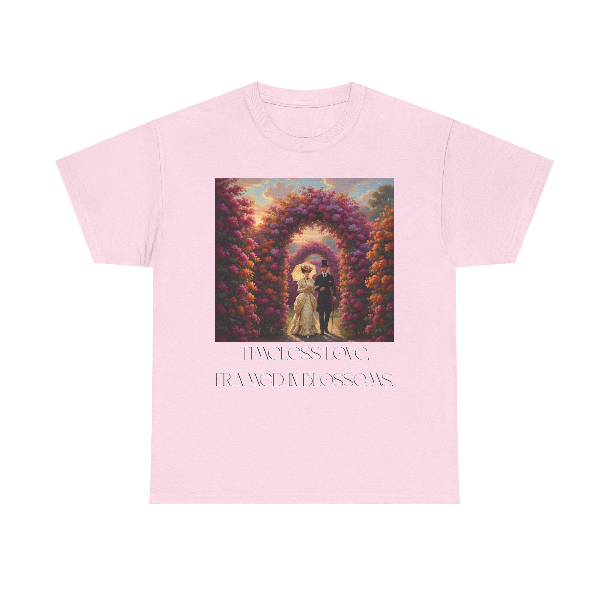 Whimsical Unisex Heavy Cotton Tee, Bohemian Vintage Shirt, Relaxed Fit Graphic Tee, Spring Flower T-Shirt, Casual Everyday Wear