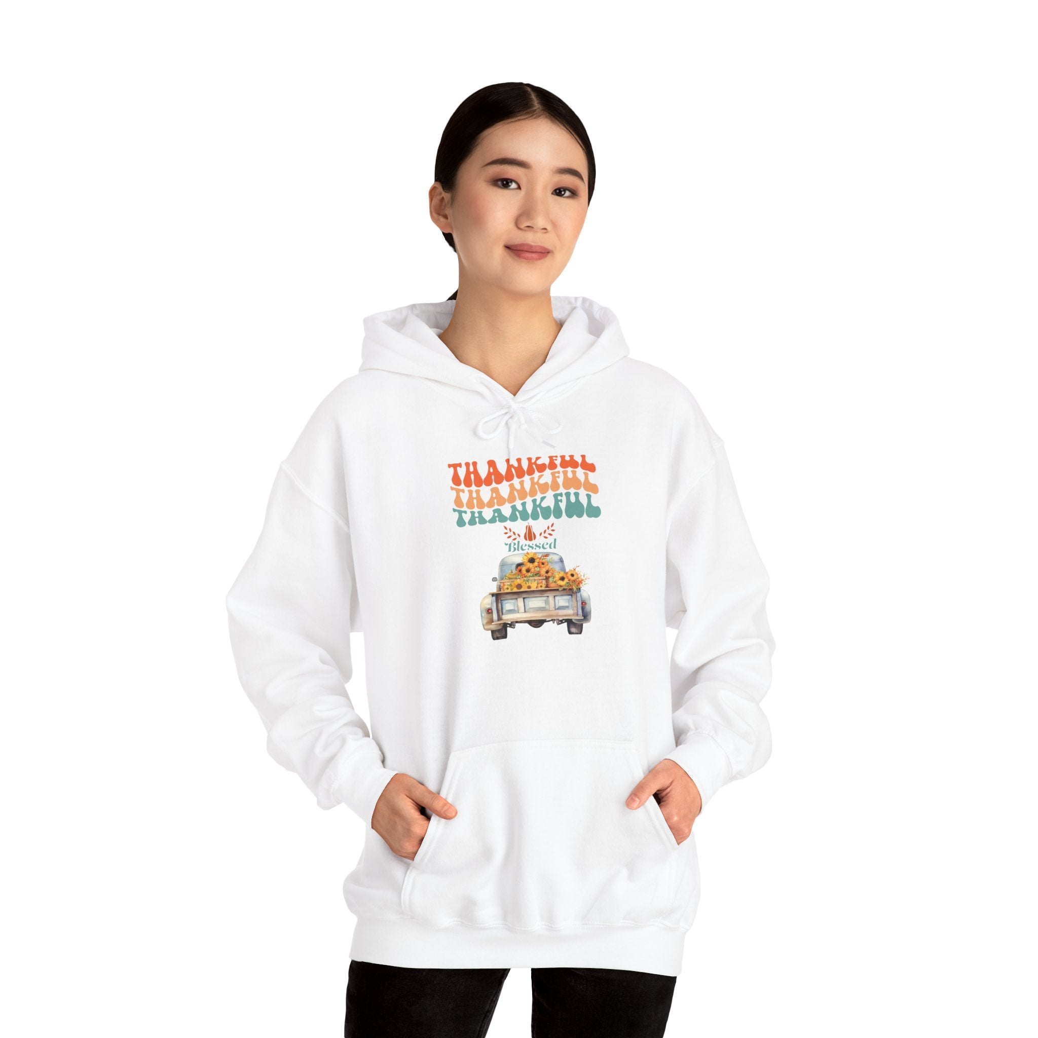 Thankful Vintage Hoodie - Cozy Unisex Sweatshirt for Fall, Thanksgiving Gathering, Gift, Casual Wear, Layering