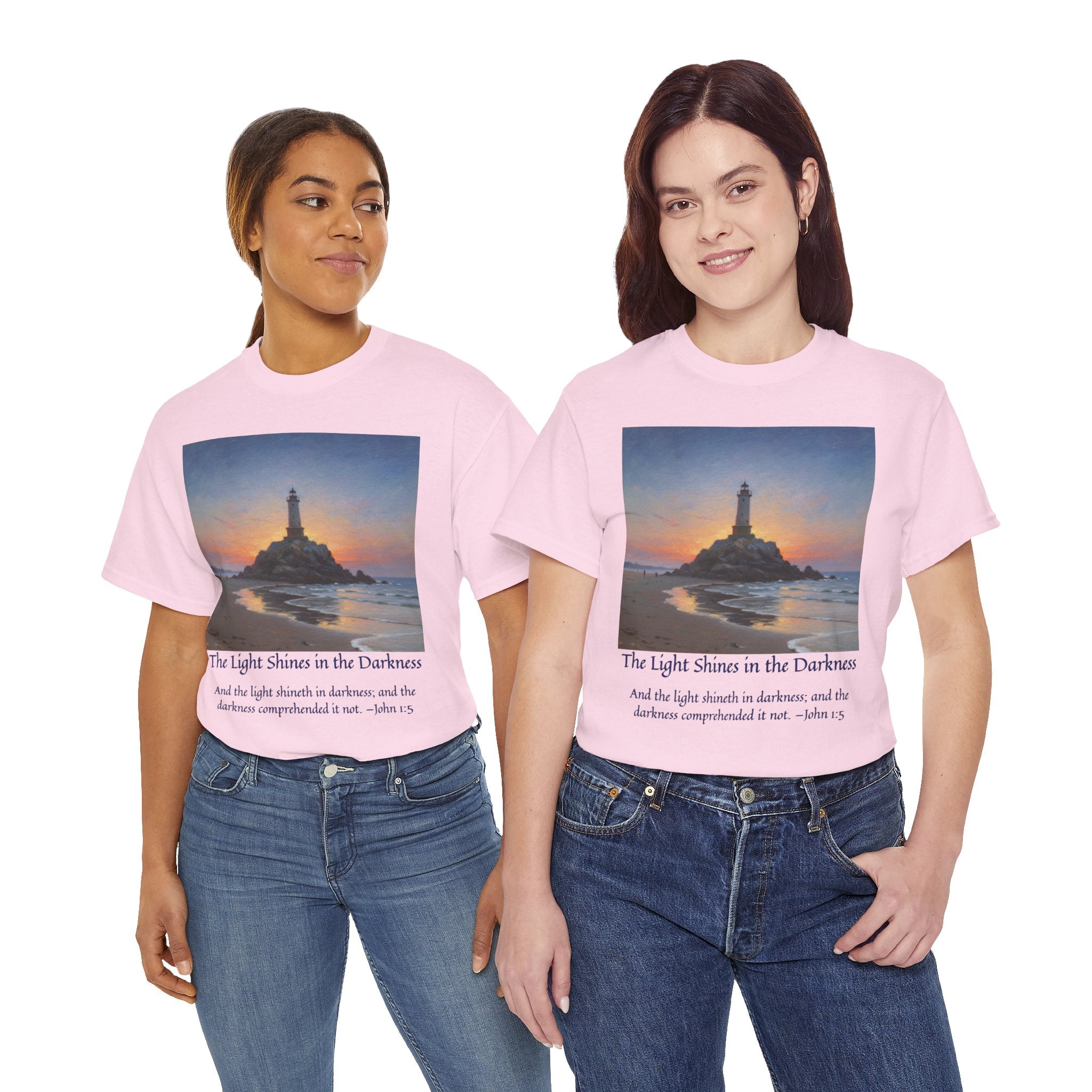 Light in Darkness Unisex Cotton Tee-inspired by Monet, Inspirational Shirt, Bible Verse Tee, Faith-Based Apparel, Perfect Gift for All Occasions