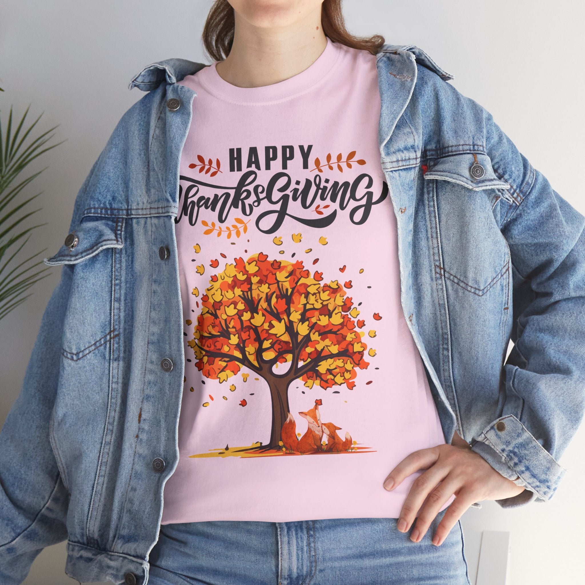 Thanksgiving Tree Tee, Fall T-Shirt, Autumn Apparel, Cozy Gift for Family, Cute Holiday Top