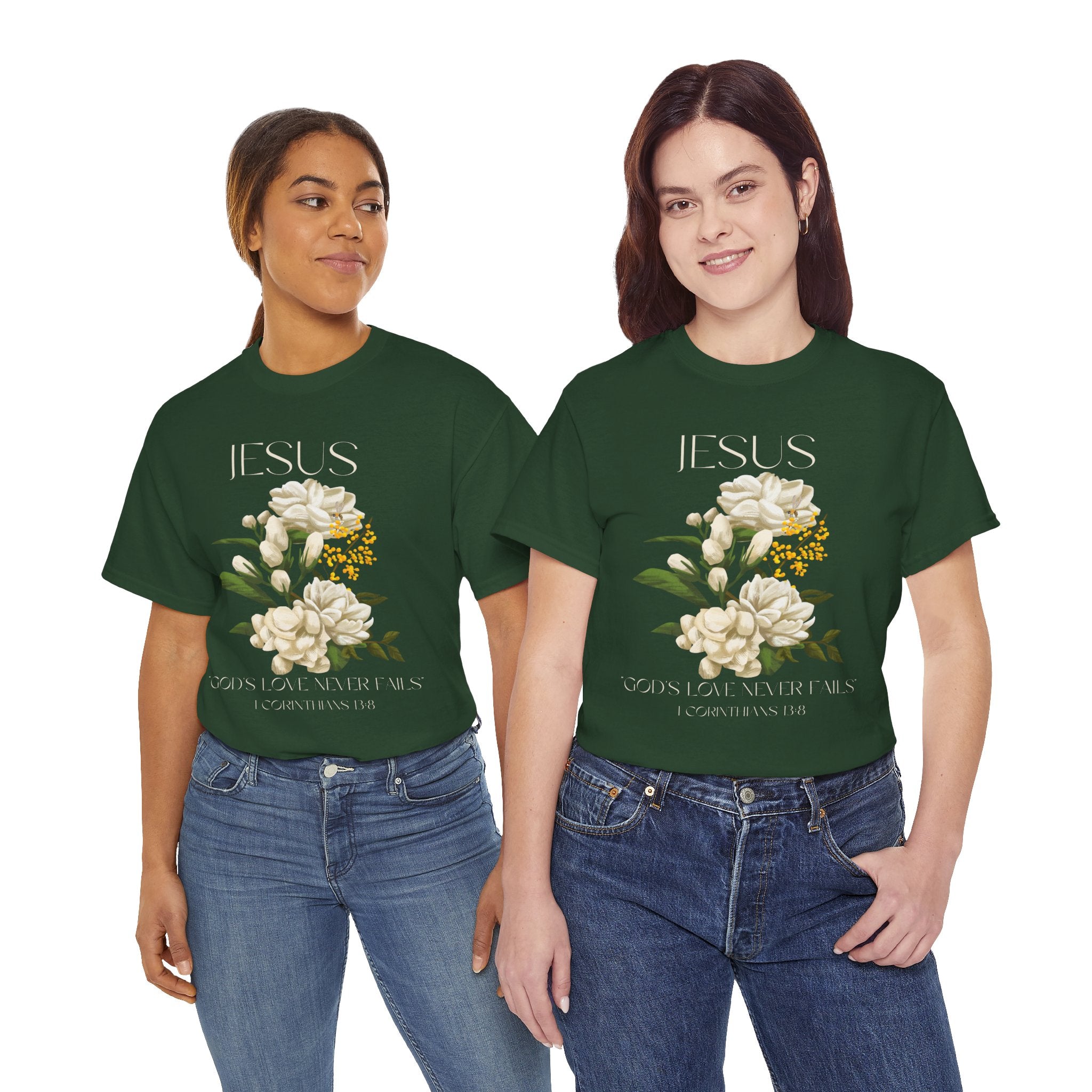 Jesus/Floral Faith T-Shirt // Vintage Jesus Graphic Tee, Inspirational Gift, Spring Fashion, Religious Apparel, Casualwear