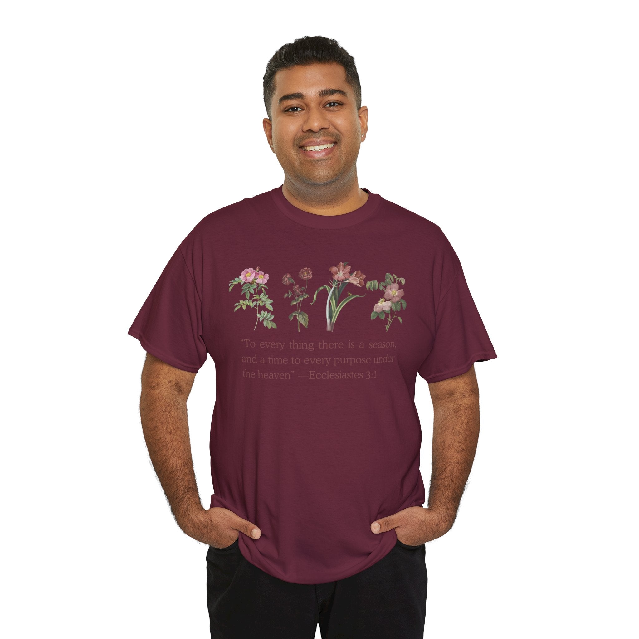 Christian -Biblical Inspirational Floral Quote Tee, Nature Lover Gift, Eco-Friendly Fashion, Casual Everyday Wear