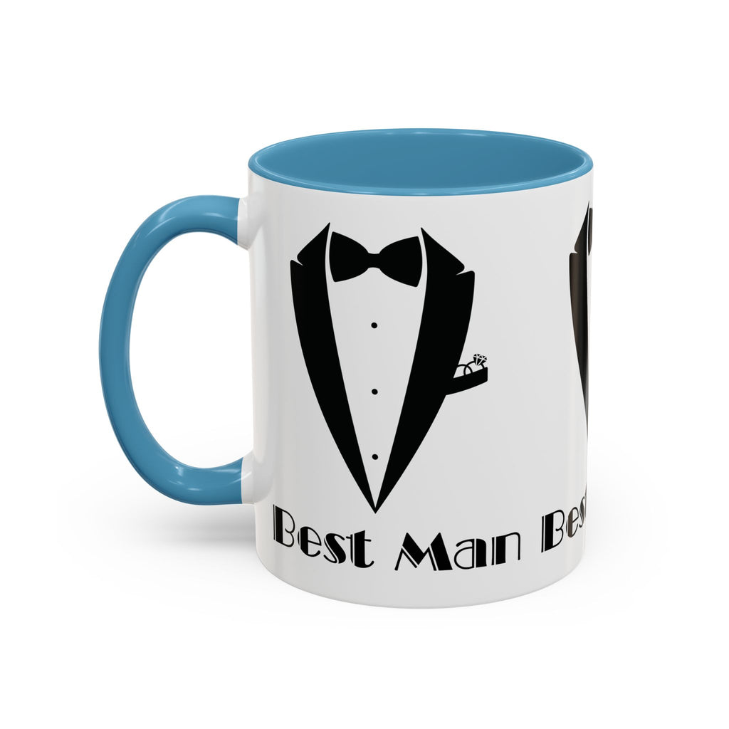 Best Man Accent Coffee Mug 11/15 oz, Groom’s Gift, Wedding Party Favor, Unique Best Man Gift, Black and White Coffee Cup