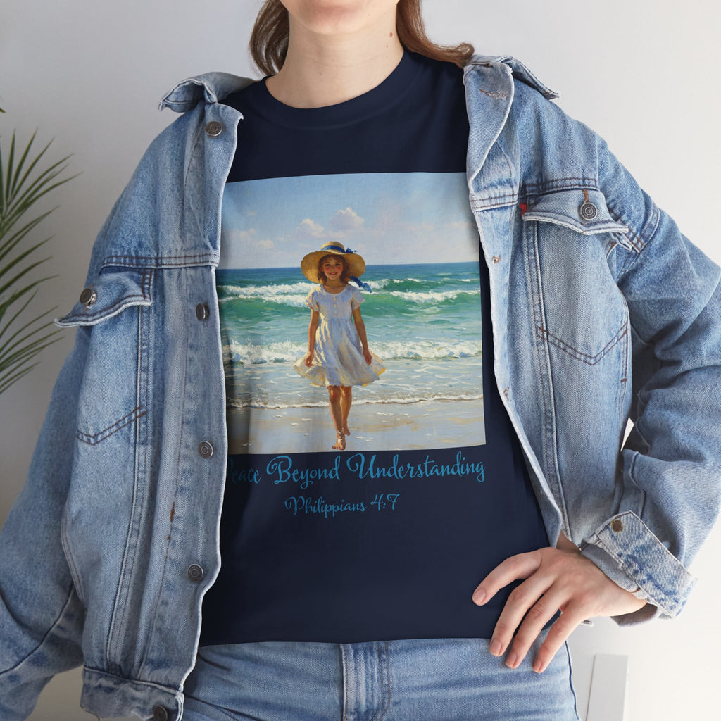 Serene Beach Vibes Tee for Summer Days, Top for Women, Casual Wear, Gifts for Beach Lovers, Vacay Essentials