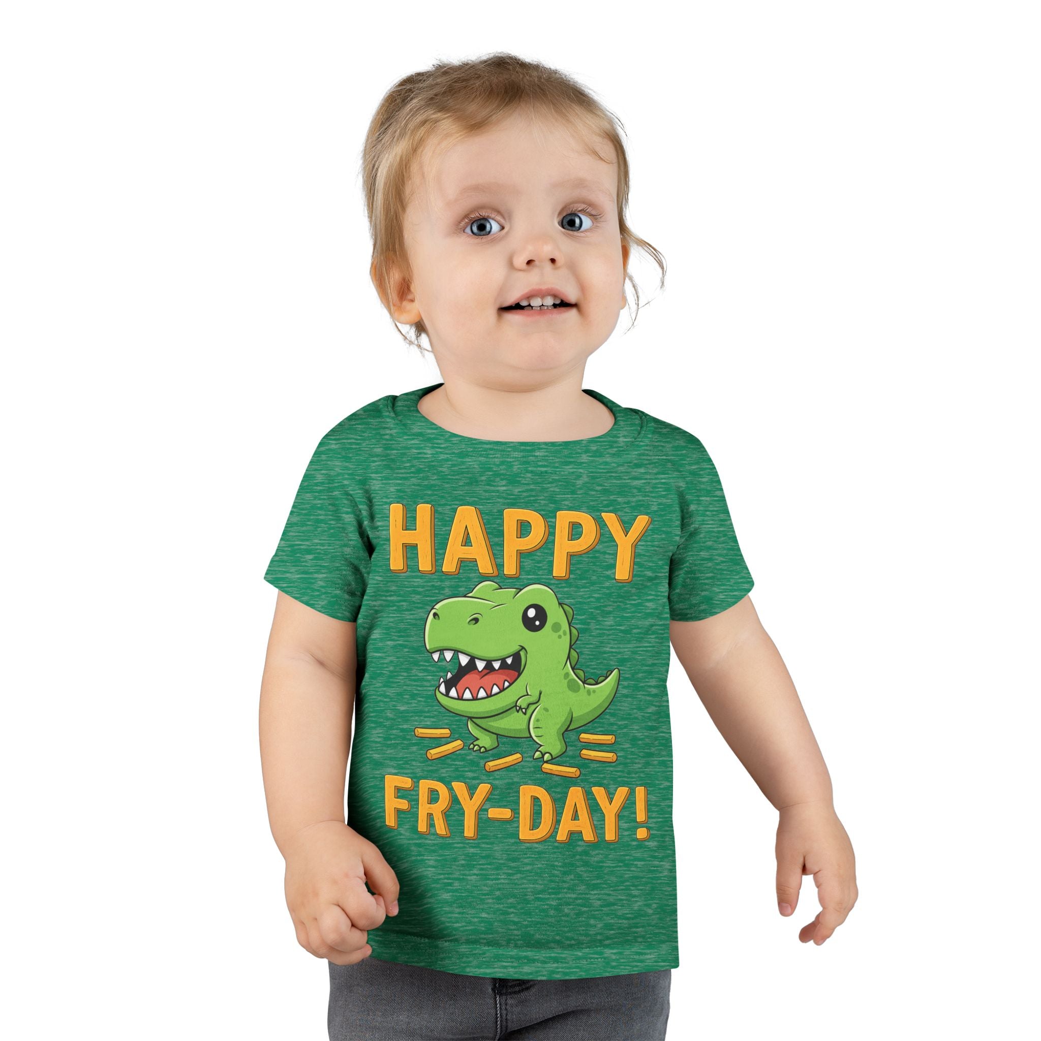 Dino Fry-Day Toddler T-Shirt, Fun Kids Tee, Dinosaur Shirt for Toddlers, Cute Children's Clothing, Toddler Gift Idea