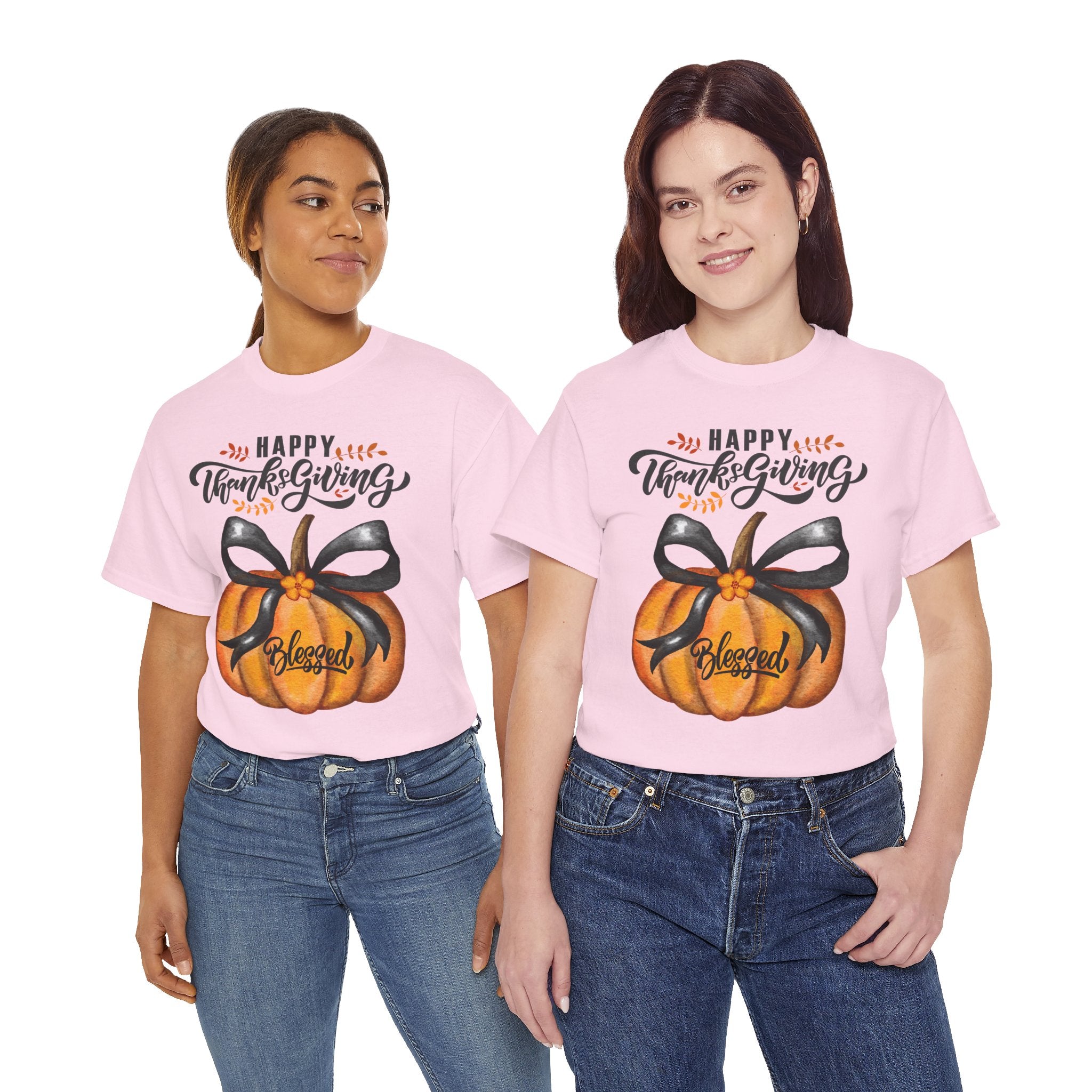 Thanksgiving Pumpkin Tee - Happy Thanksgiving, Blessed Shirt, Fall Apparel, Unisex Cotton Tee, Holiday Gift