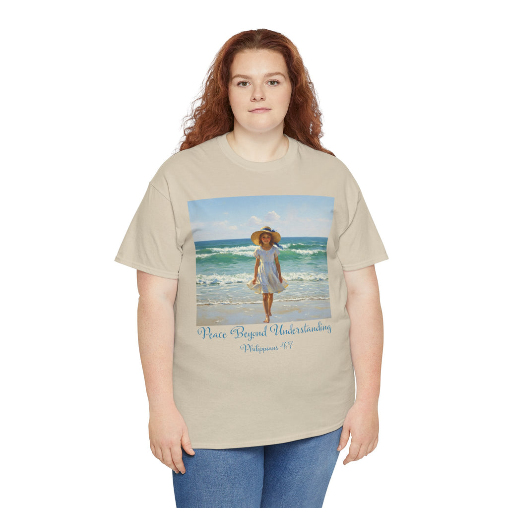 Serene Beach Vibes Tee for Summer Days, Top for Women, Casual Wear, Gifts for Beach Lovers, Vacay Essentials