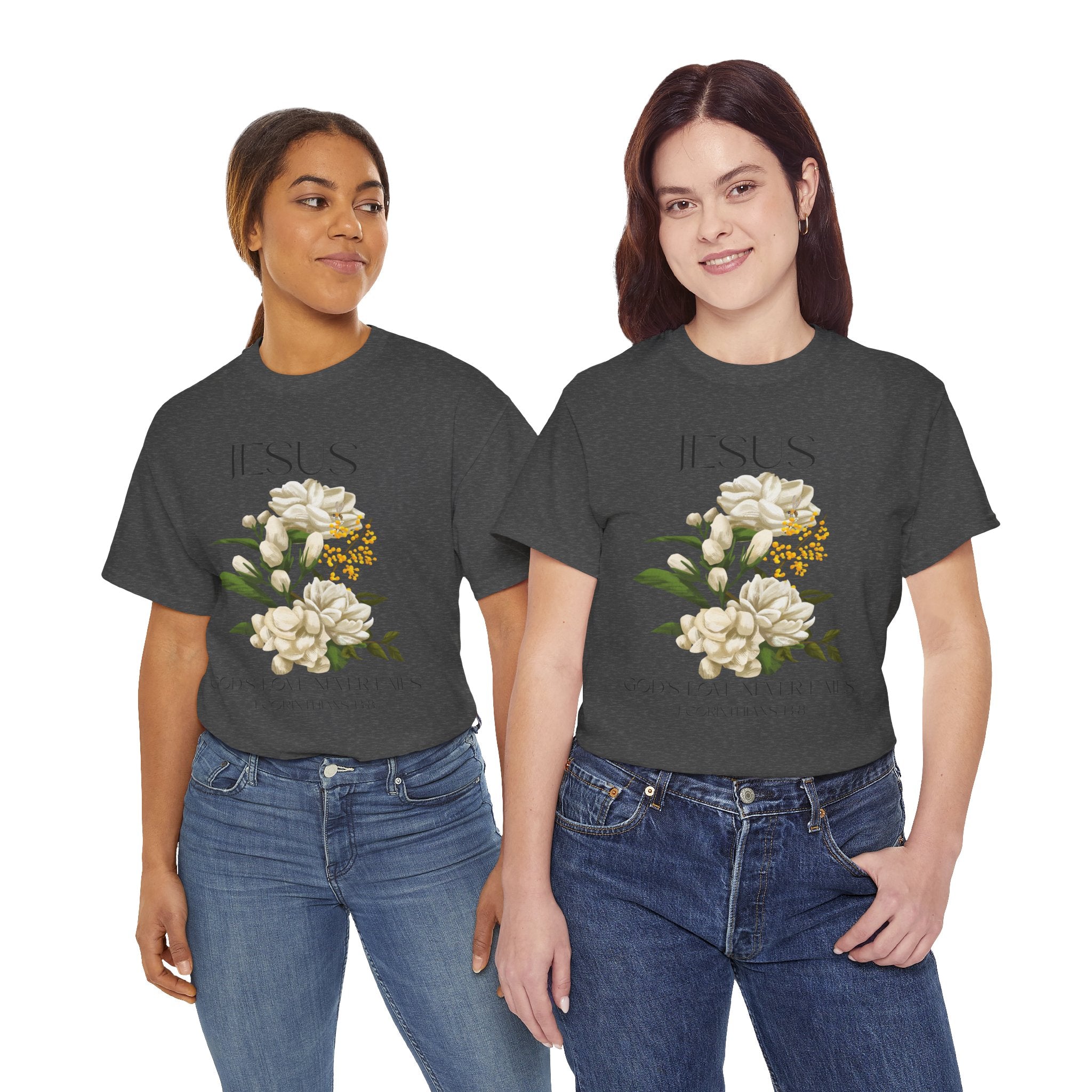 Jesus- God's love never fails-Unisex Heavy Cotton Tee