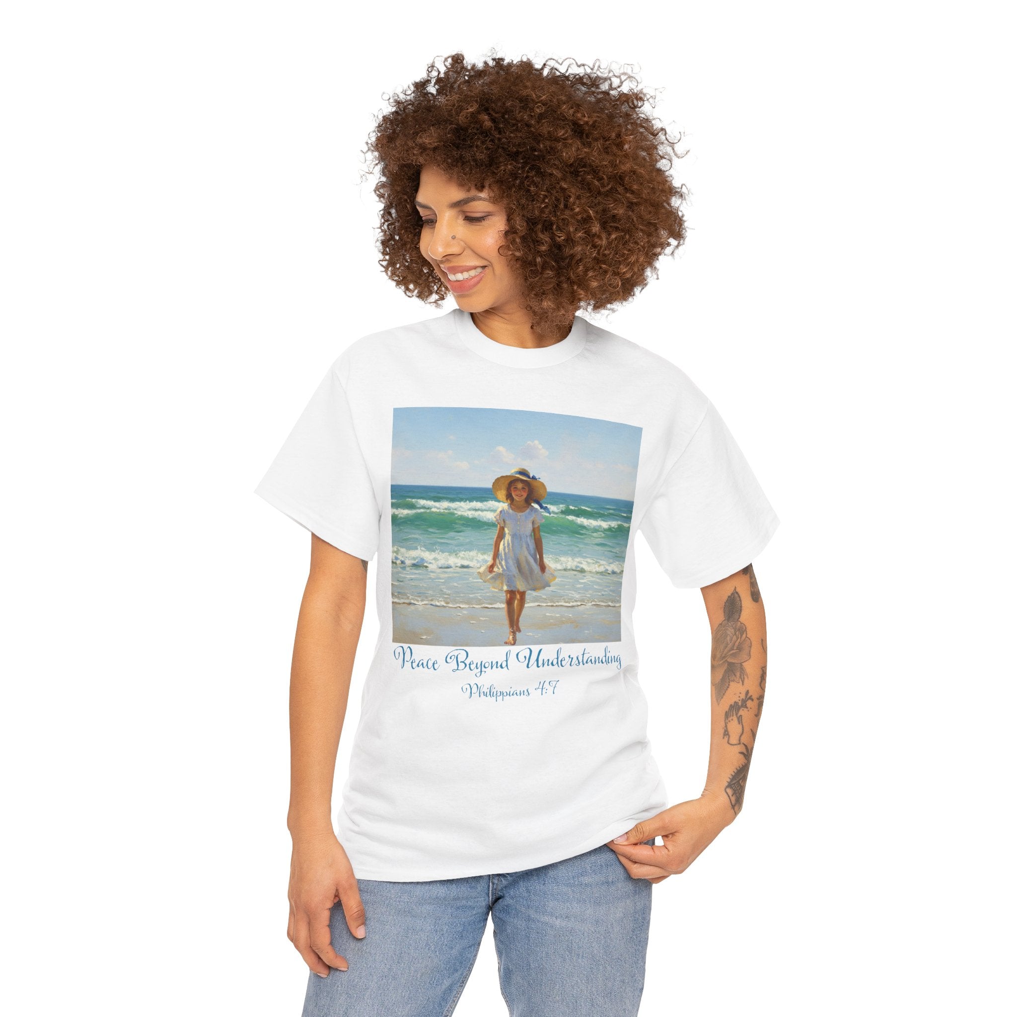 Serene Beach Vibes Tee for Summer Days, Top for Women, Casual Wear, Gifts for Beach Lovers, Vacay Essentials