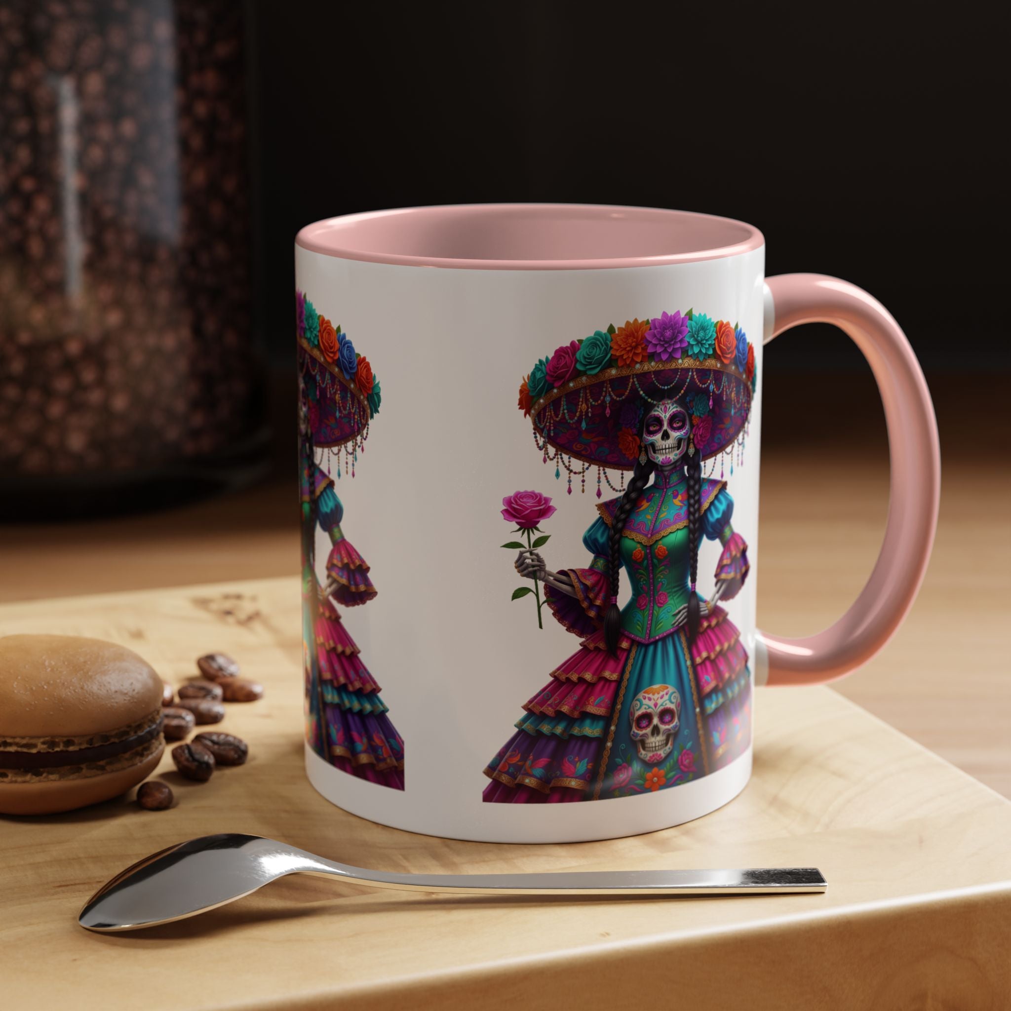 La Catrina Elegante – Día de los Muertos Inspired Artwork, Caffeine Lover Gift, Halloween Decor, Artful Drinkware